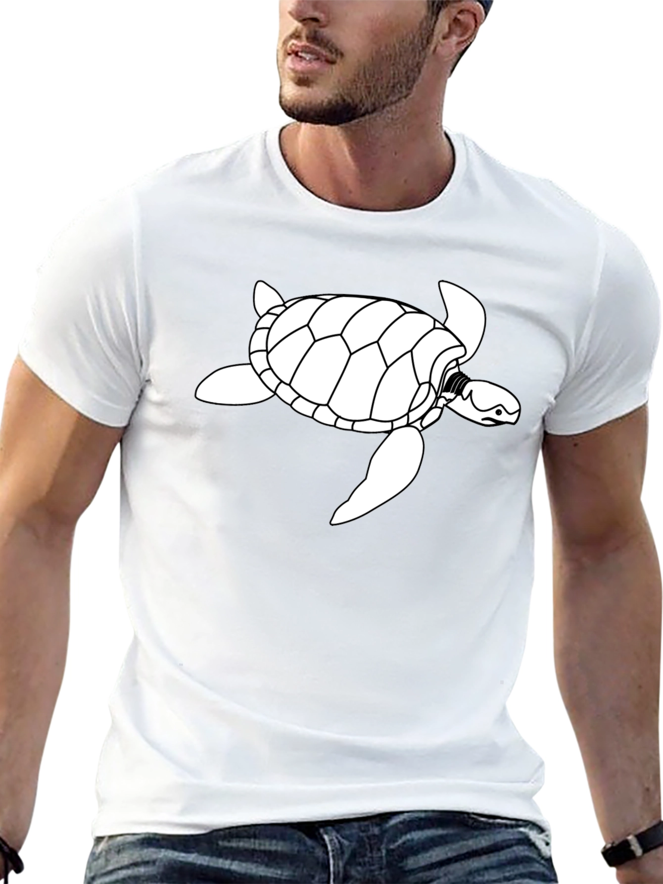 Black Turtle Graphic Tee -  Relaxed Fit Casual Shirt