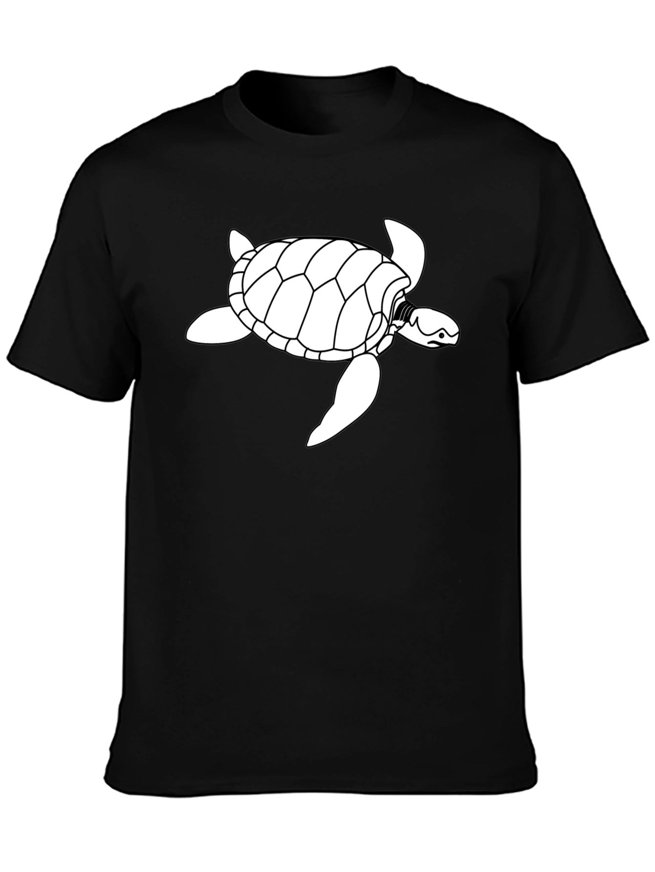 Black Turtle Graphic Tee -  Relaxed Fit Casual Shirt