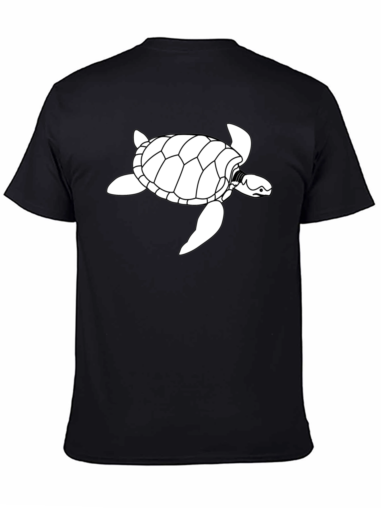 Black Turtle Graphic Tee -  Relaxed Fit Casual Shirt