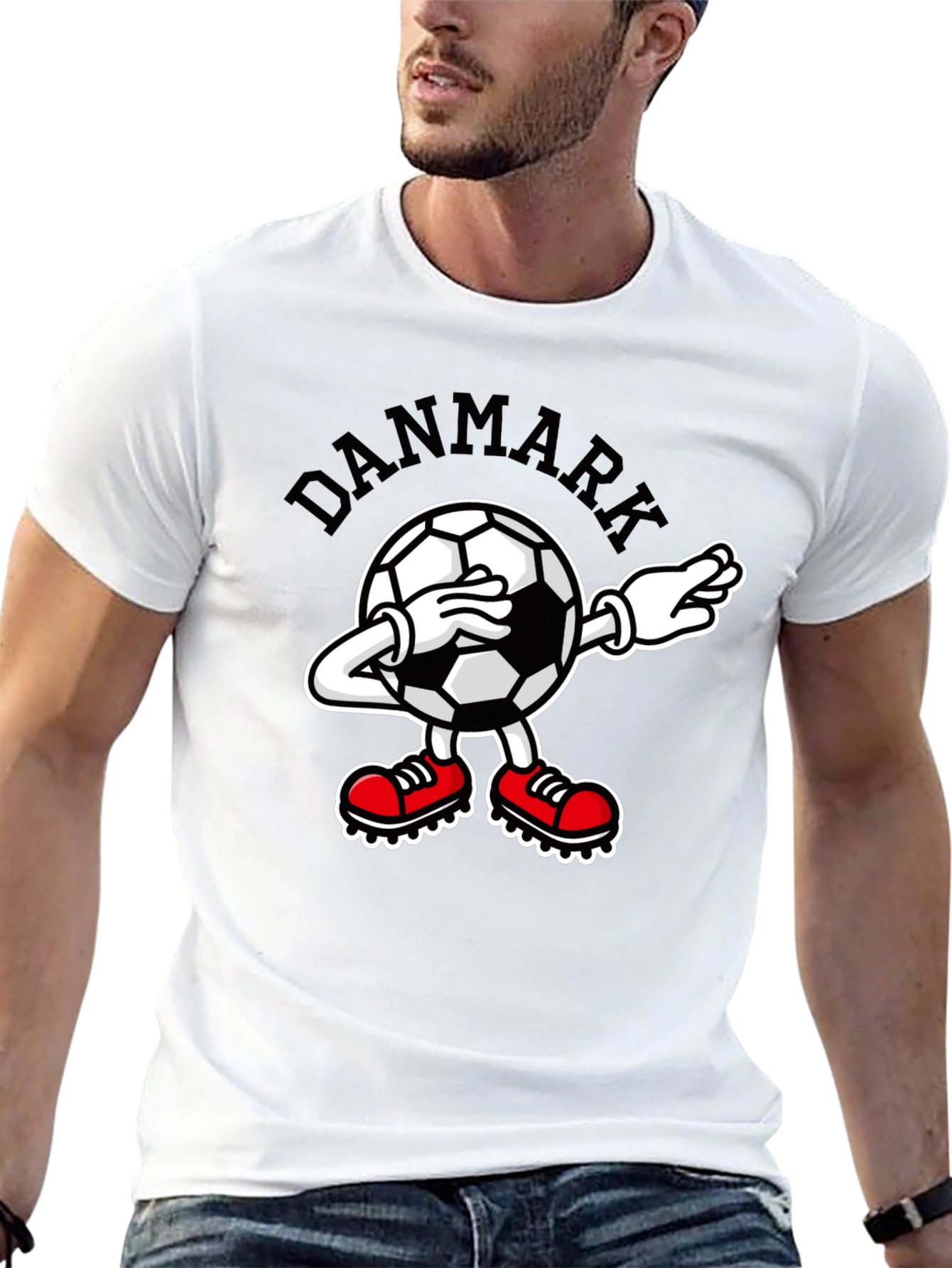 Denmark Soccer Dabbing T-Shirt