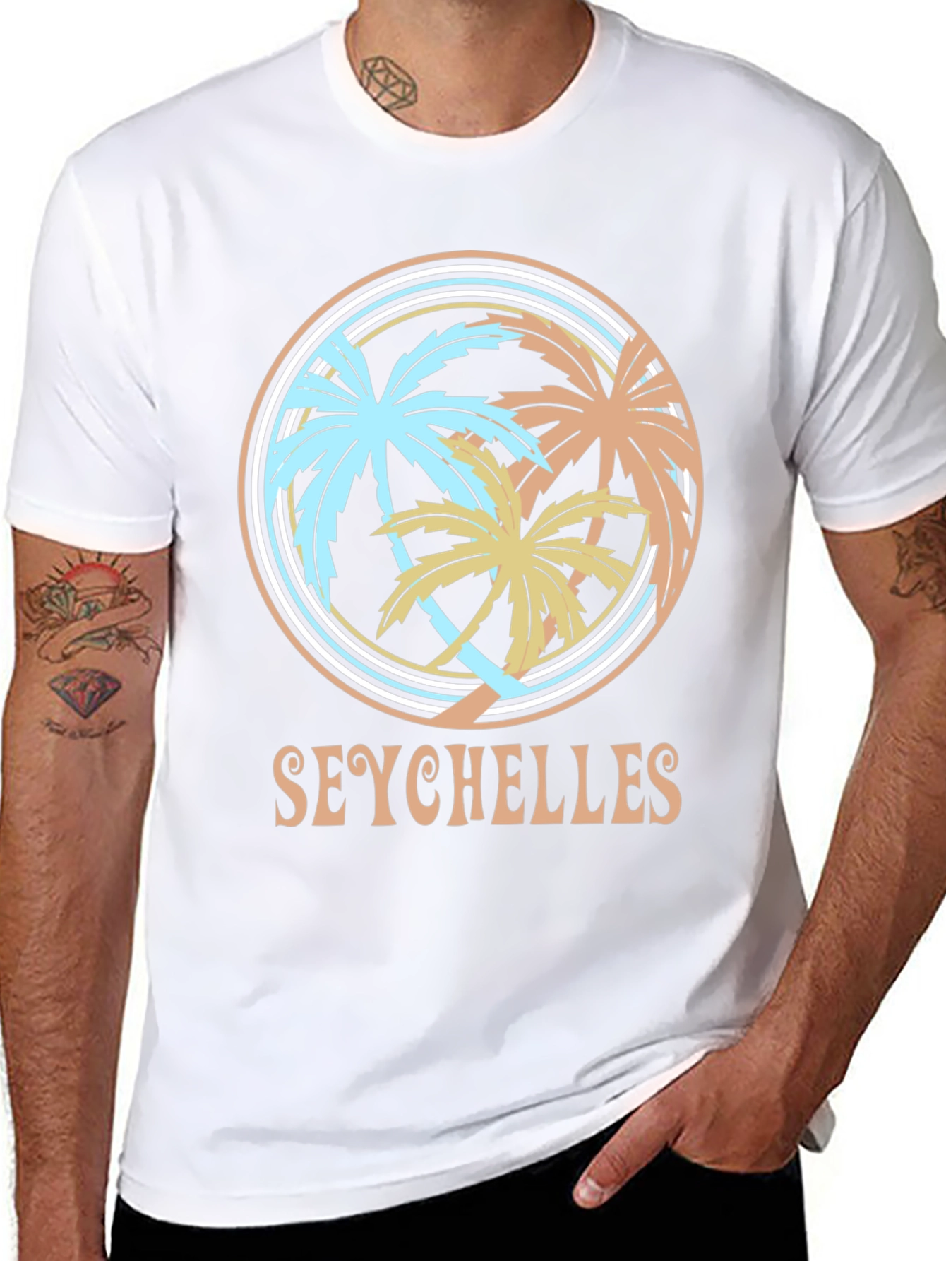 Seychelles Palm Tree Graphic Tee - Island Vibes