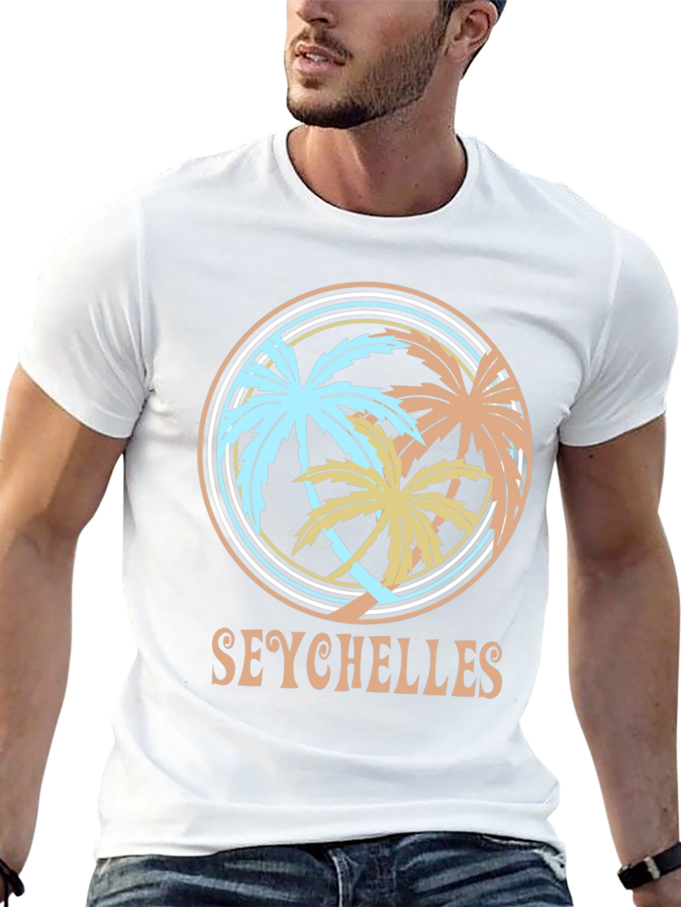 Seychelles Palm Tree Graphic Tee - Island Vibes