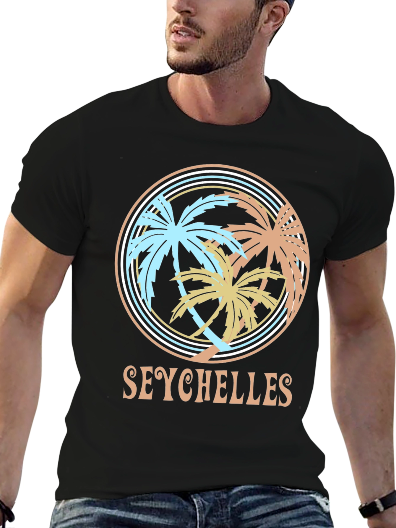 Seychelles Palm Tree Graphic Tee - Island Vibes