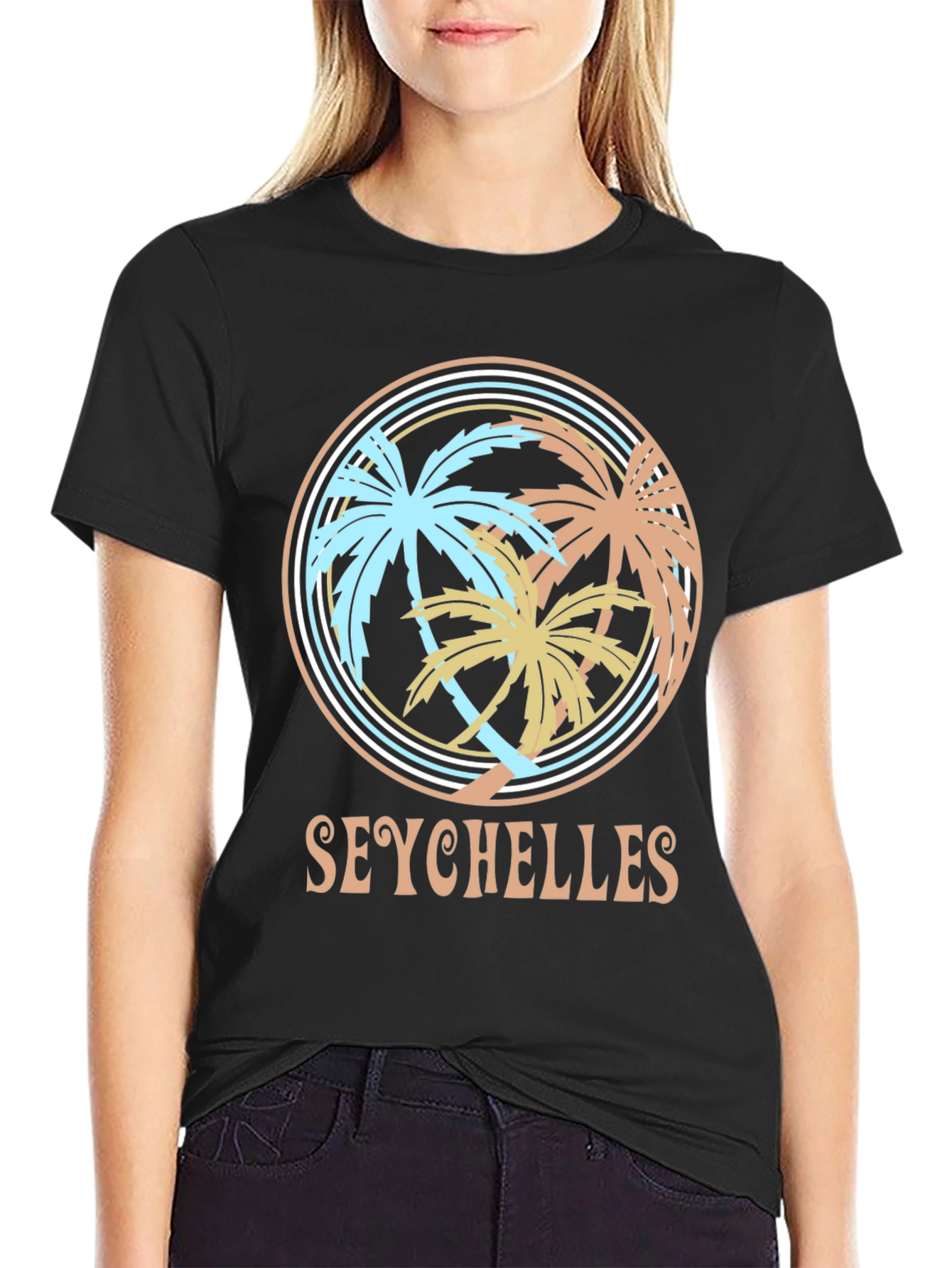 Seychelles Palm Tree Graphic Tee - Island Vibes