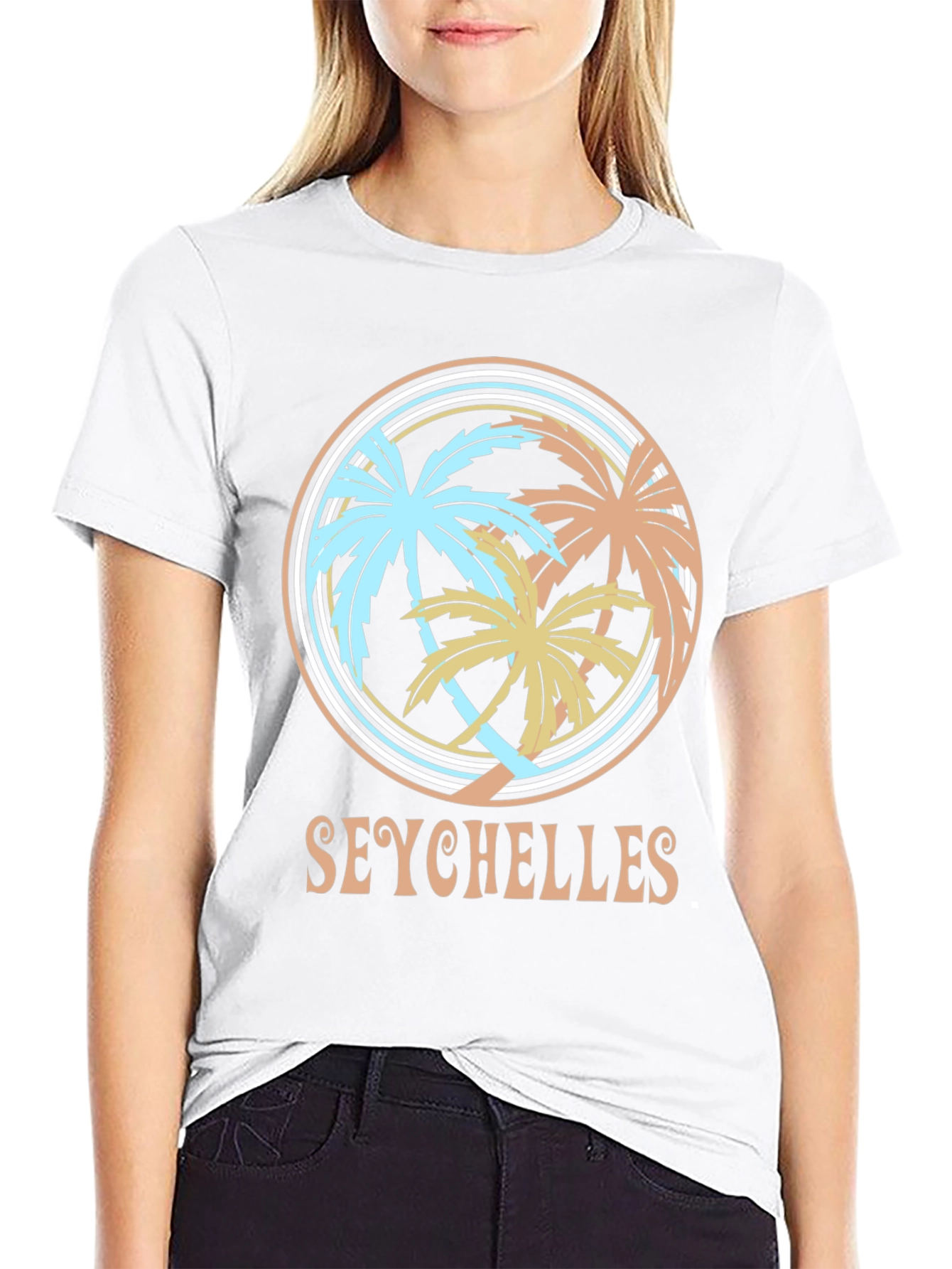 Seychelles Palm Tree Graphic Tee - Island Vibes