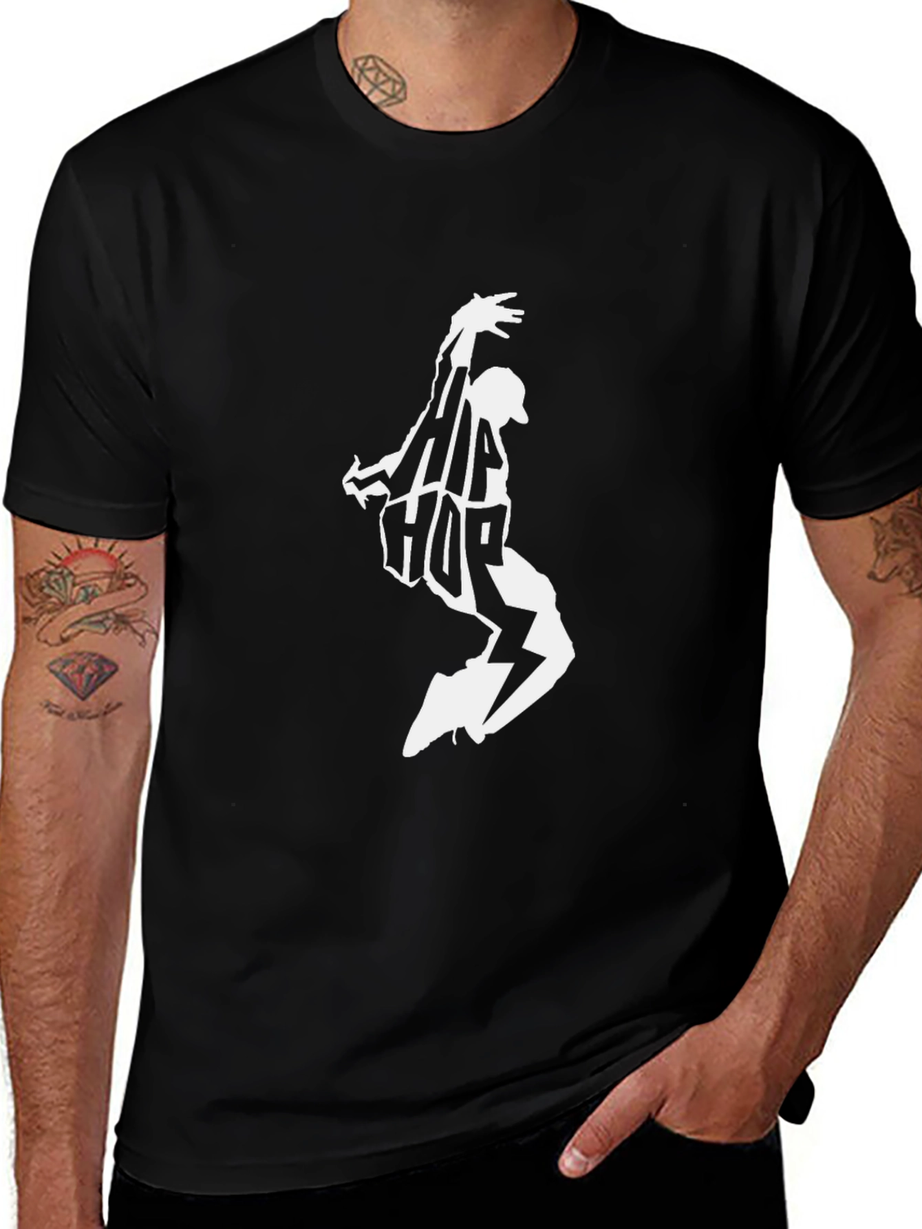 Hip Hop Dancer Graphic Black T-Shirt
