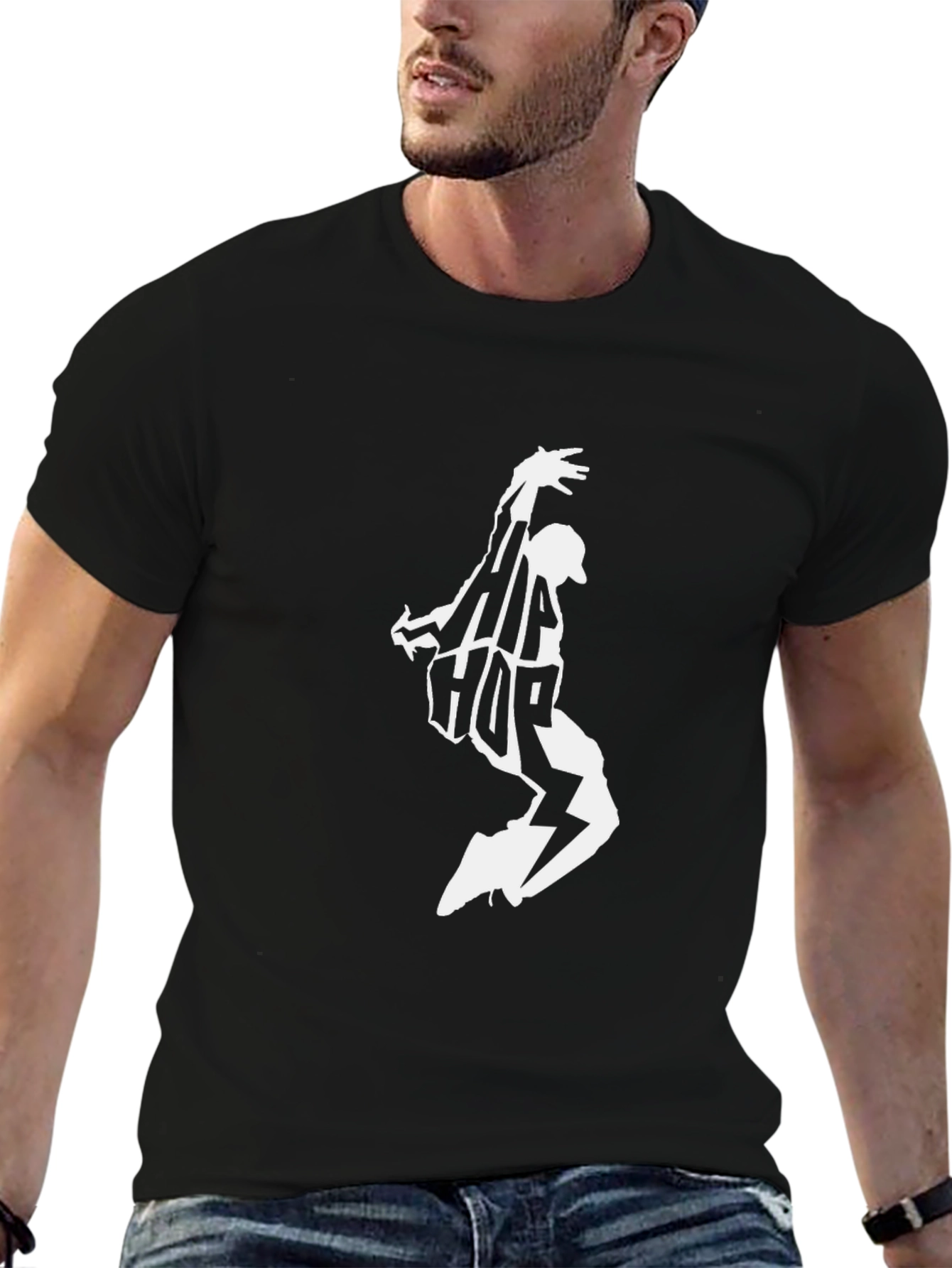 Hip Hop Dancer Graphic Black T-Shirt