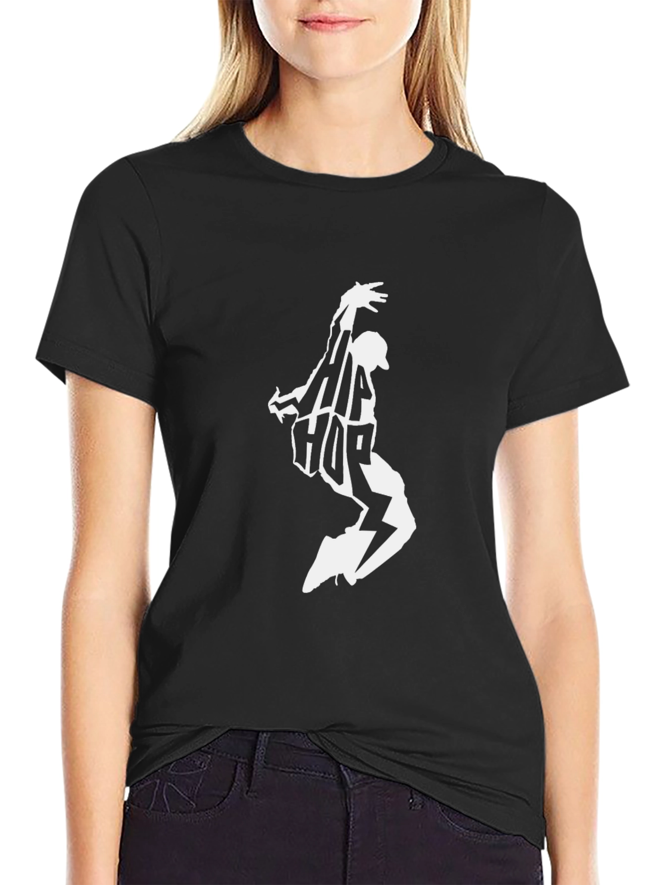Hip Hop Dancer Graphic Black T-Shirt