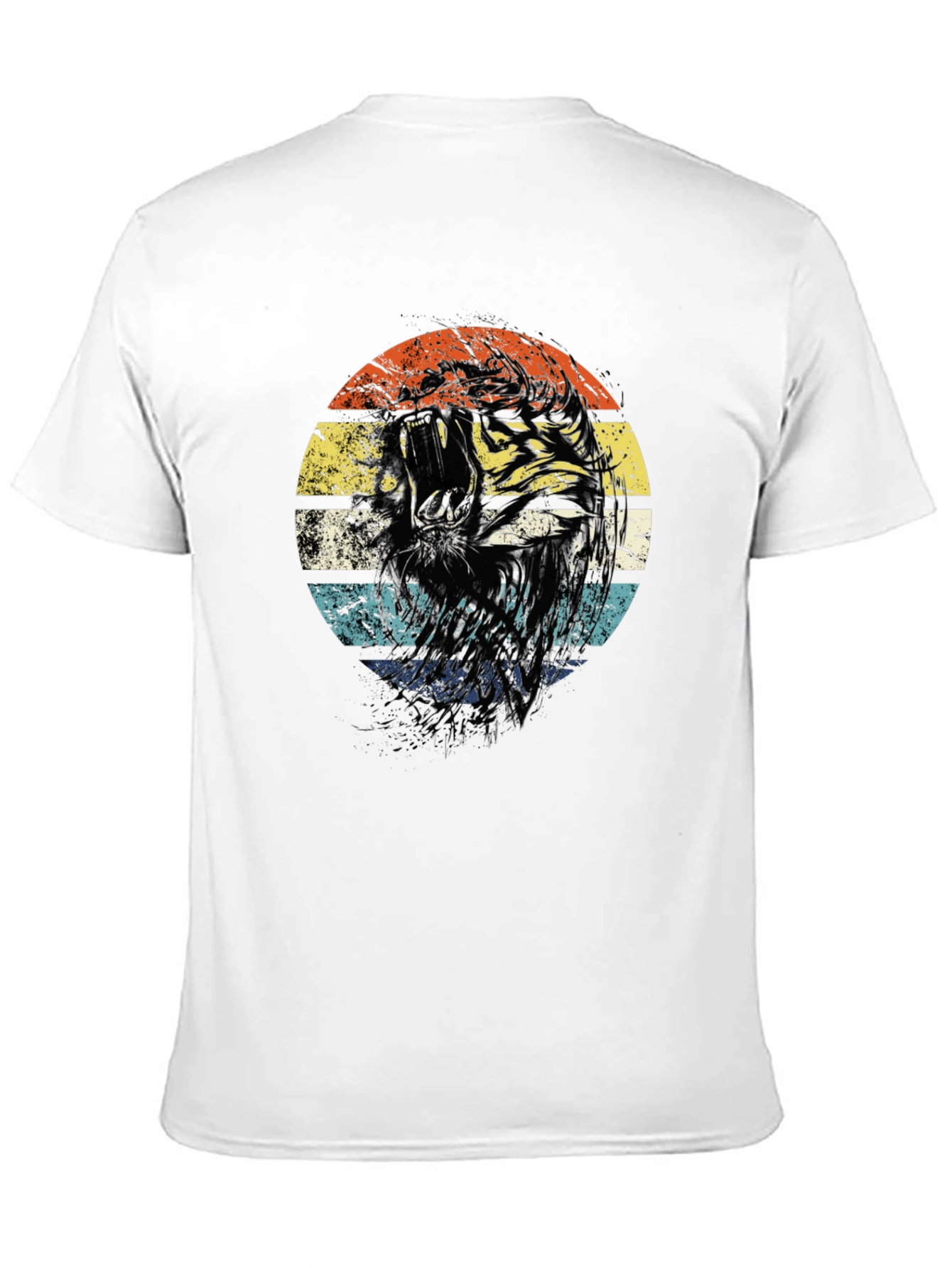 Retro Tiger Graphic Tee - Unisex Black T-Shirt