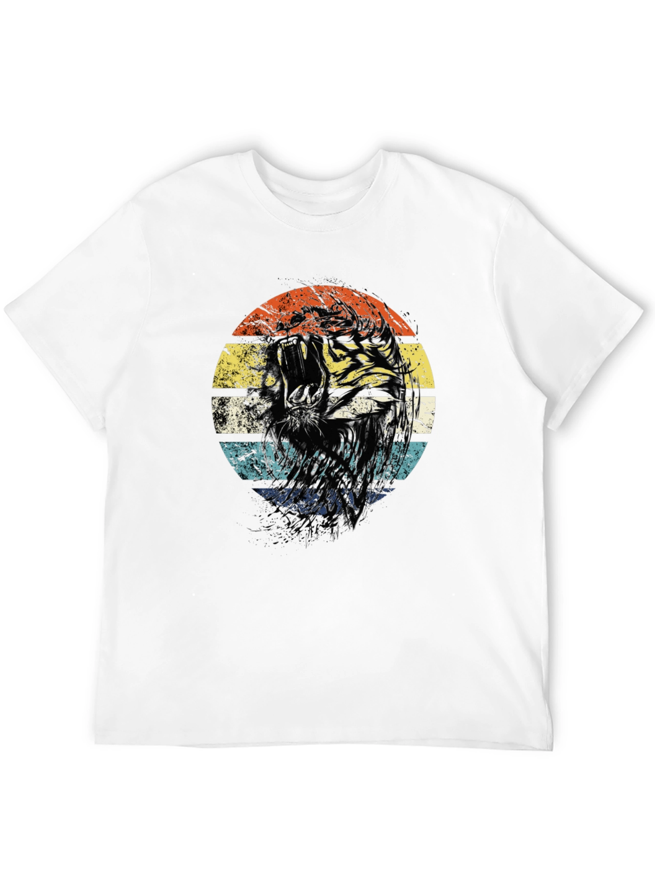 Retro Tiger Graphic Tee - Unisex Black T-Shirt