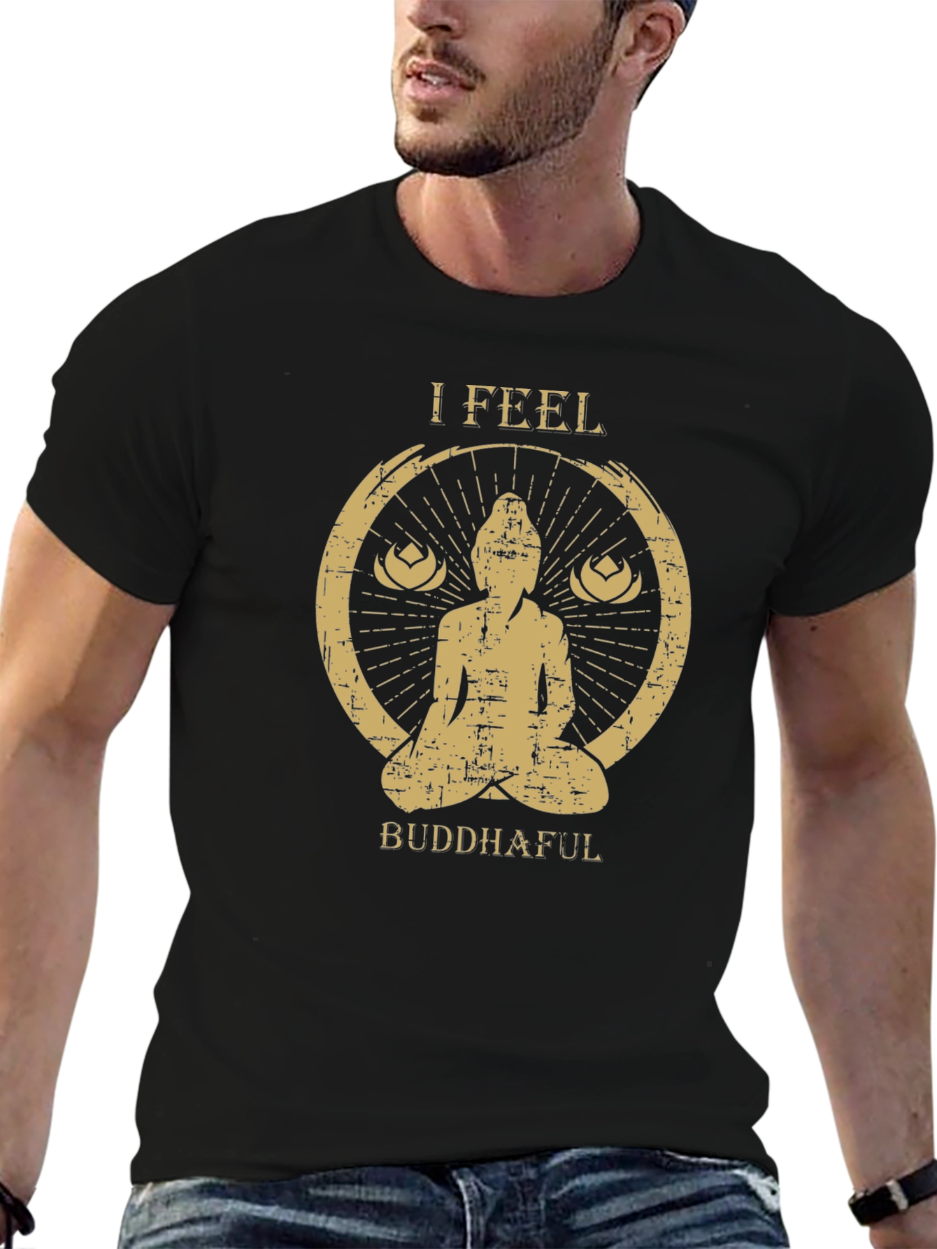 I Feel Buddhaful T-Shirt - Meditating Zen Tee