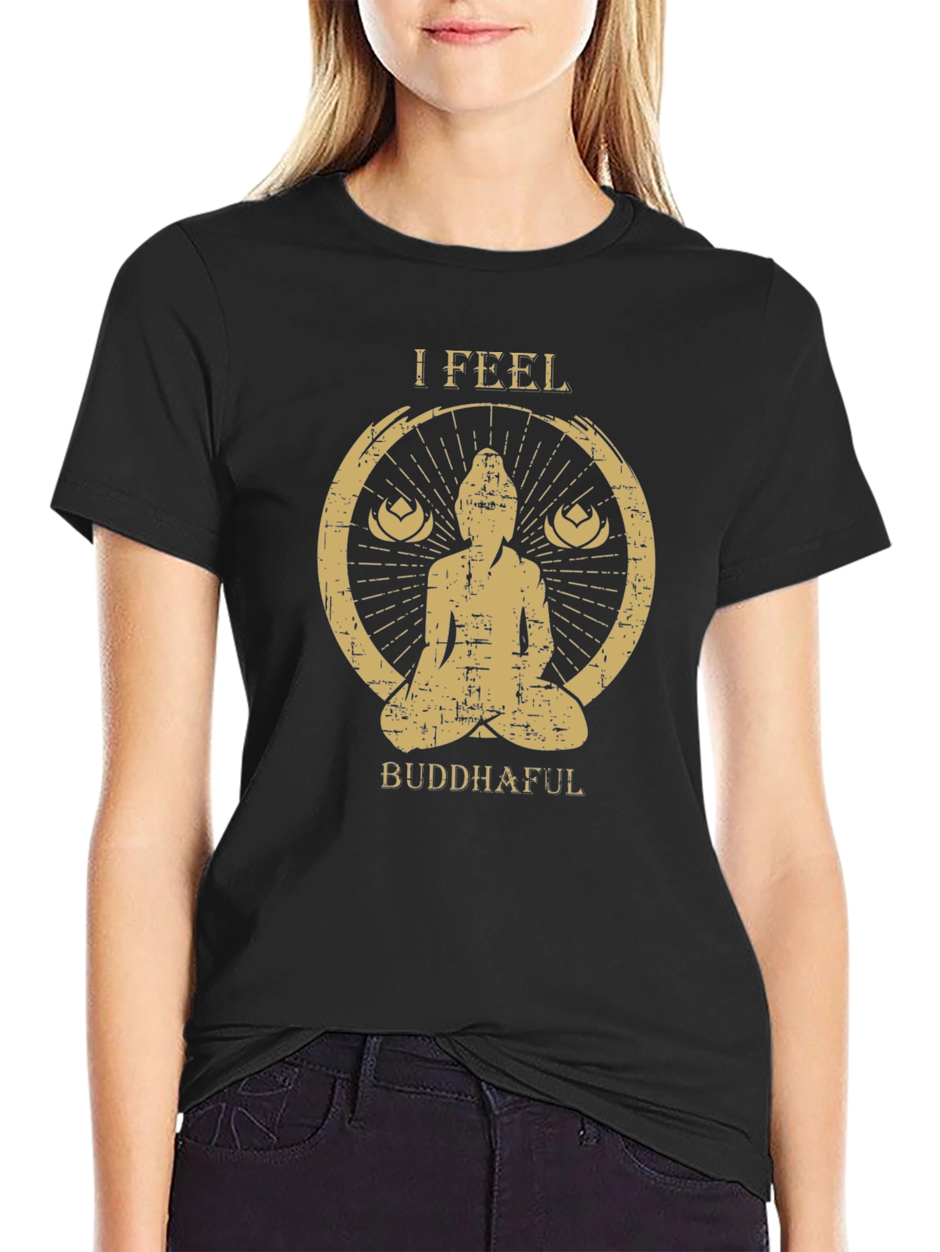 I Feel Buddhaful T-Shirt - Meditating Zen Tee