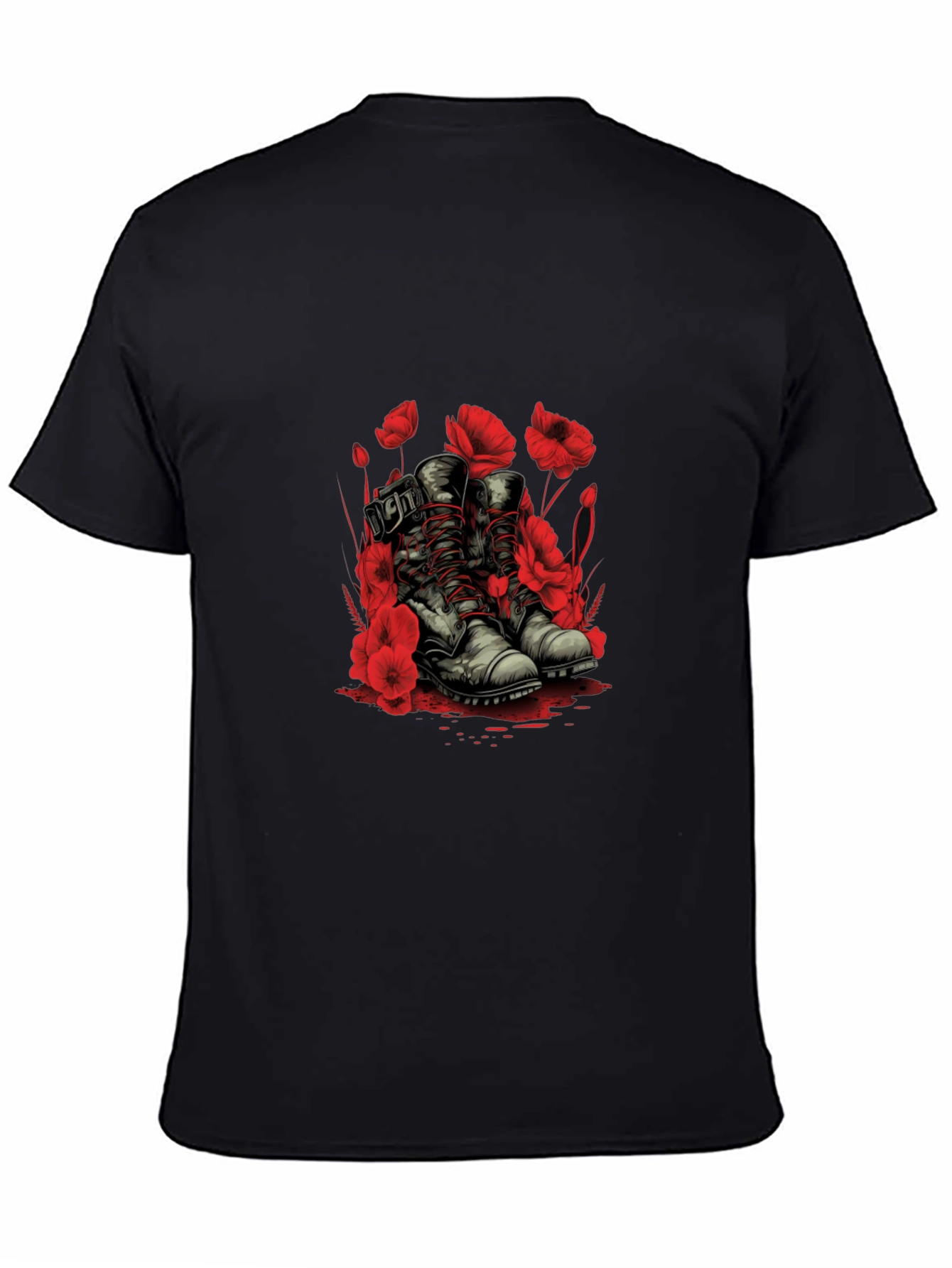 Poppy Boots Graphic Tee - Stylish Floral Design