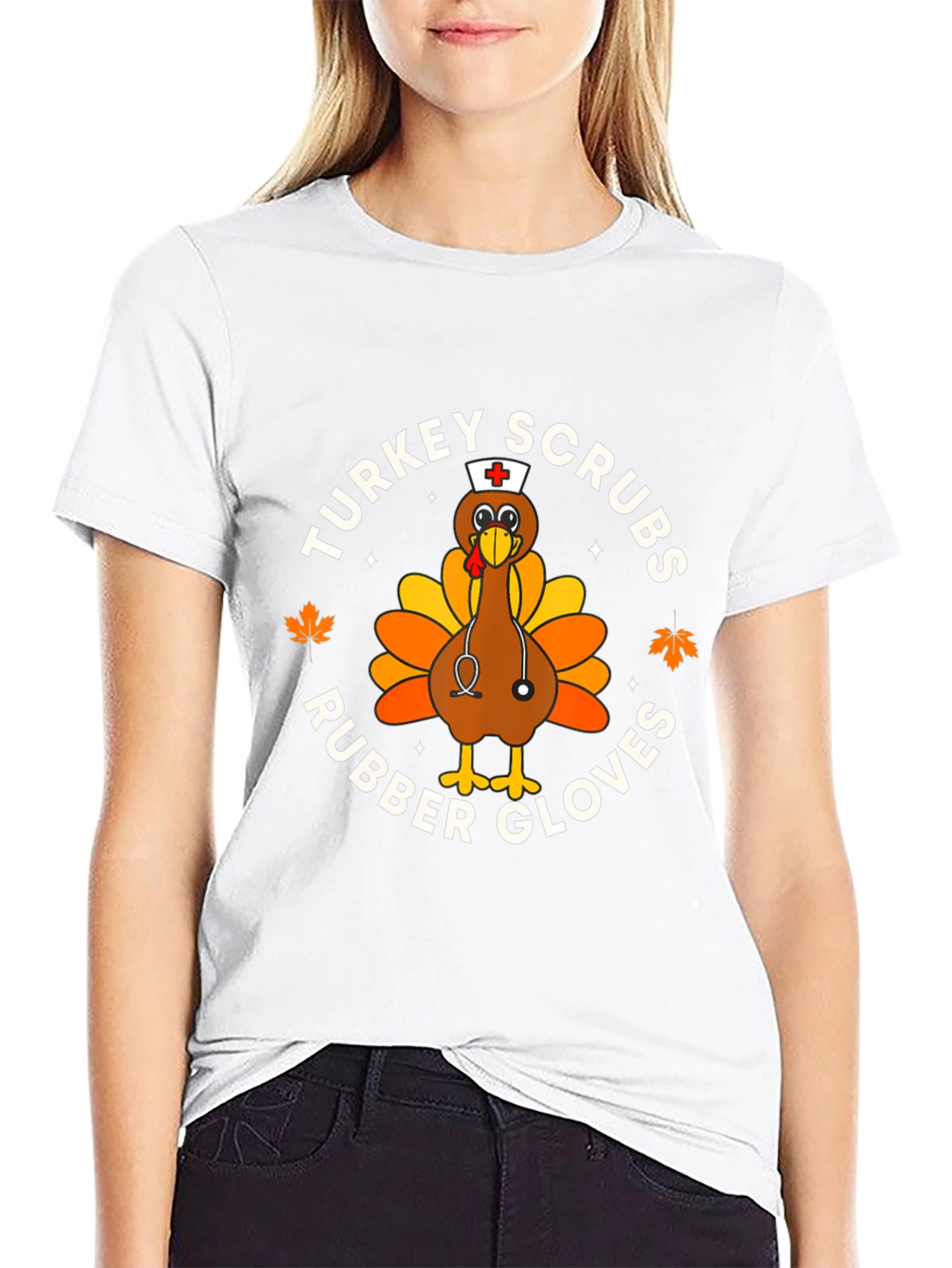 Turkey Scrubs Rubber Gloves Black Graphic Tee