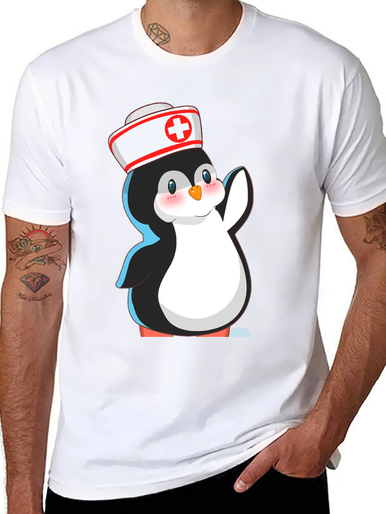 Nurse Penguin T-Shirt - Cute Cartoon Animal Tee