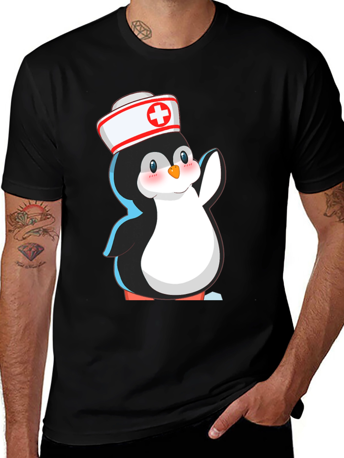 Nurse Penguin T-Shirt - Cute Cartoon Animal Tee