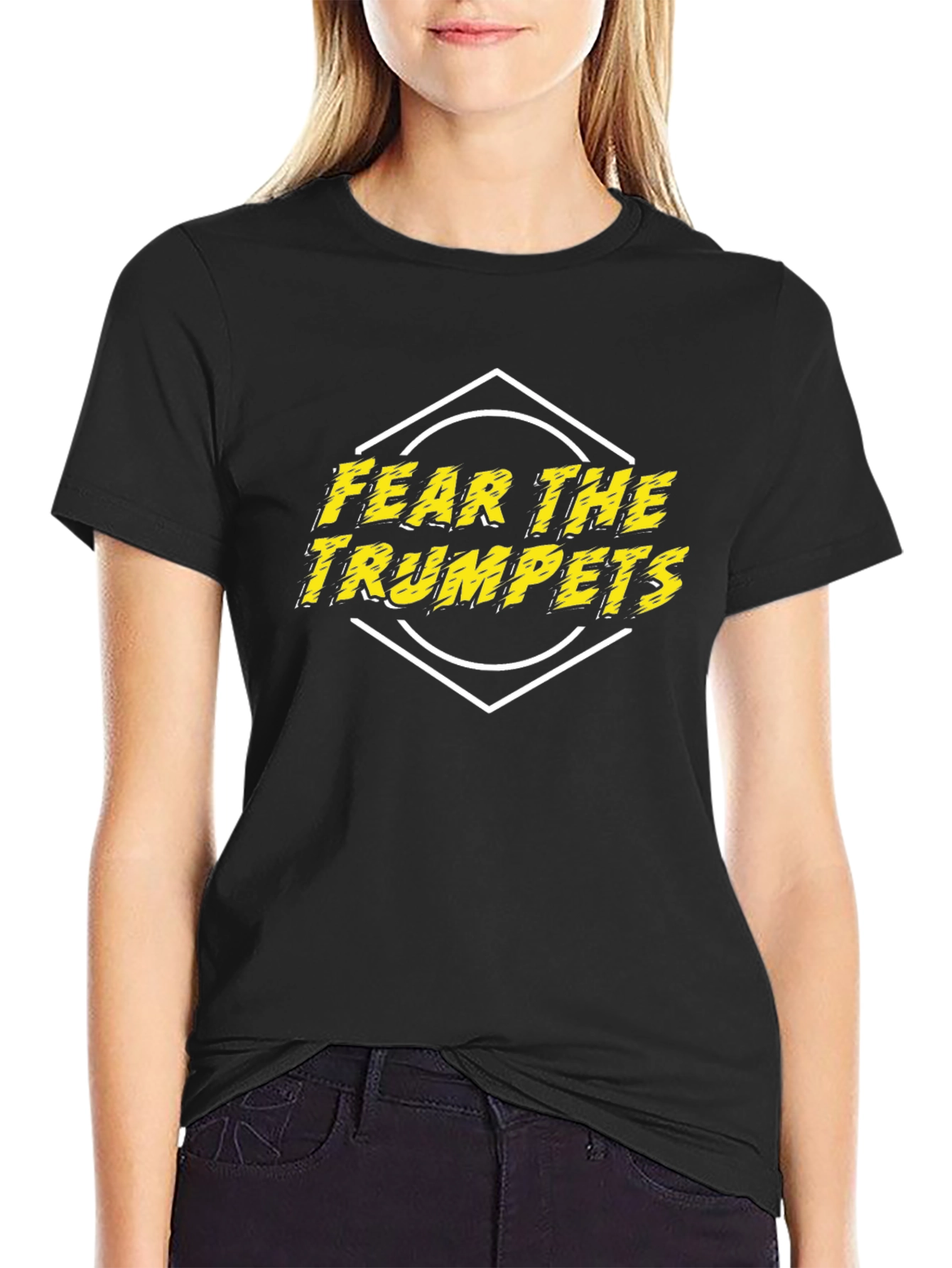 Fear the Trumpets Graphic Tee - Black Crew Neck