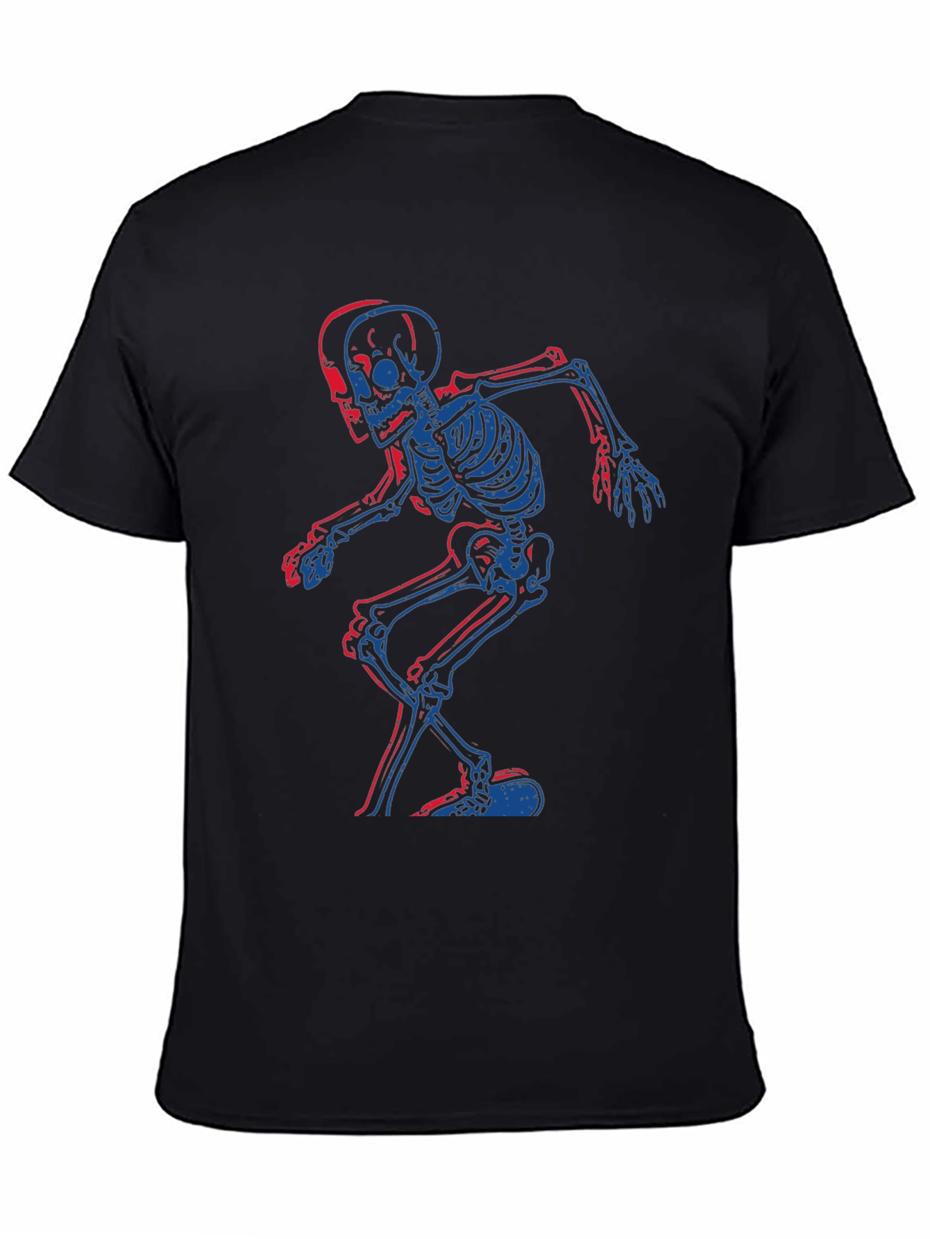 Skeleton Graphic Tee - Black Cotton T-Shirt