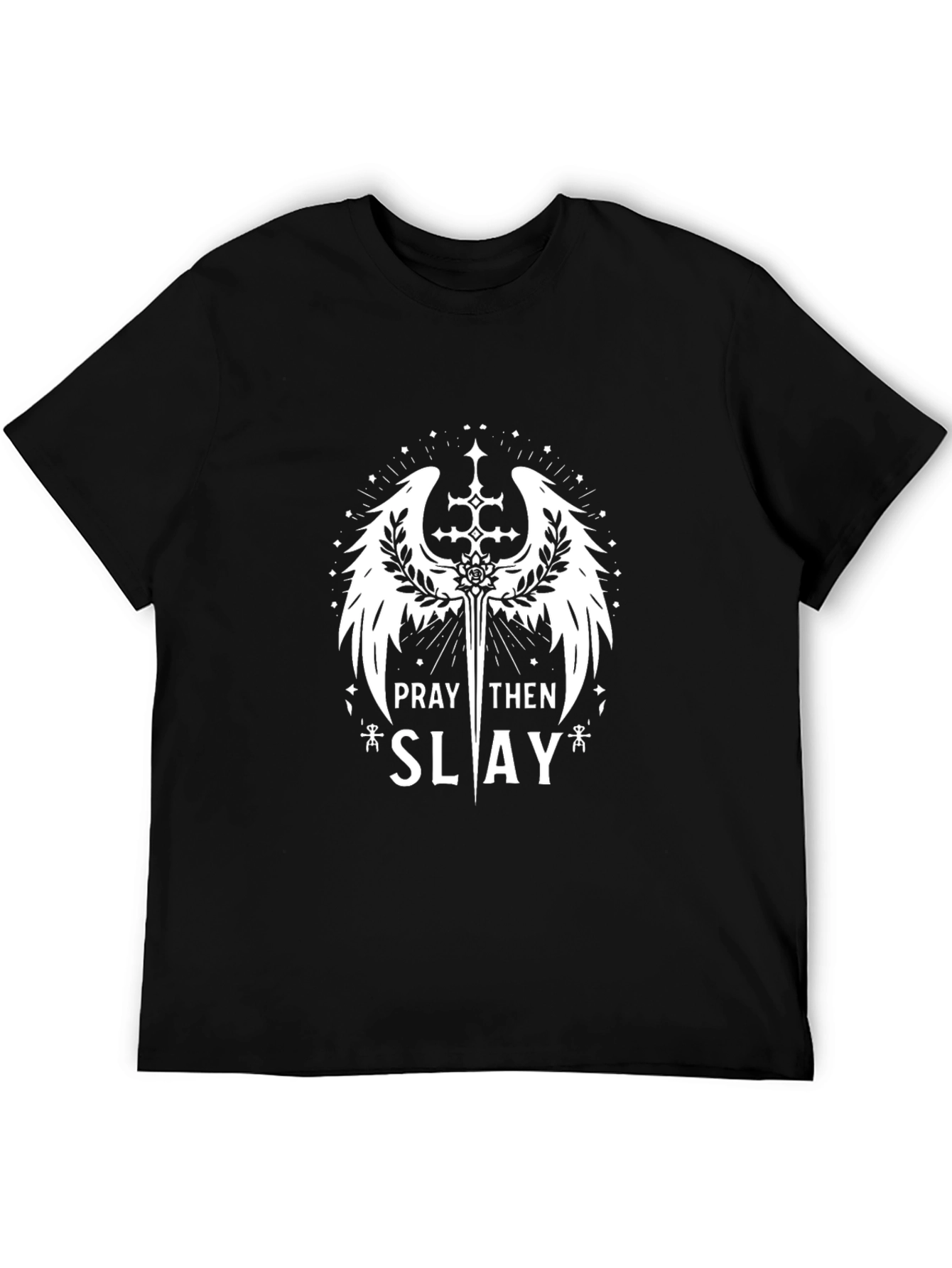 Pray Then Slay Graphic Tee - Mens Black Shirt