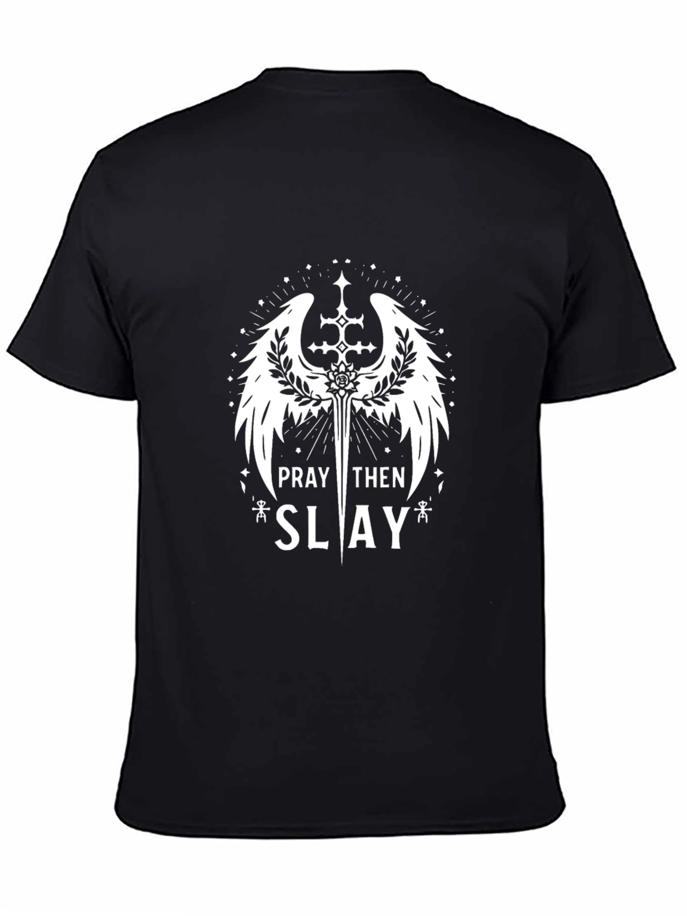 Pray Then Slay Graphic Tee - Mens Black Shirt