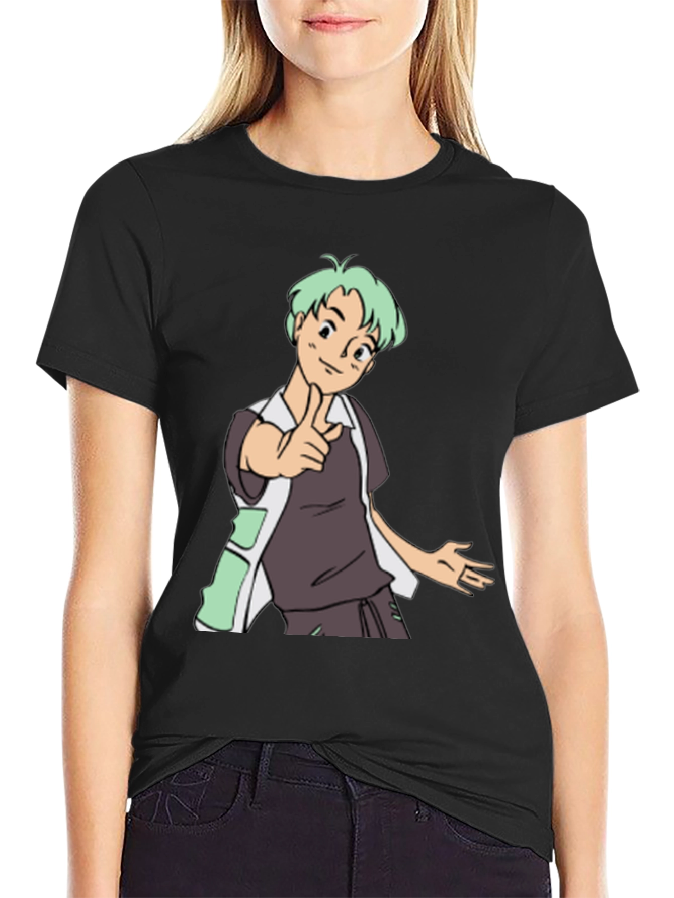 Anime Character Graphic Tee - Black Unisex T-Shirt