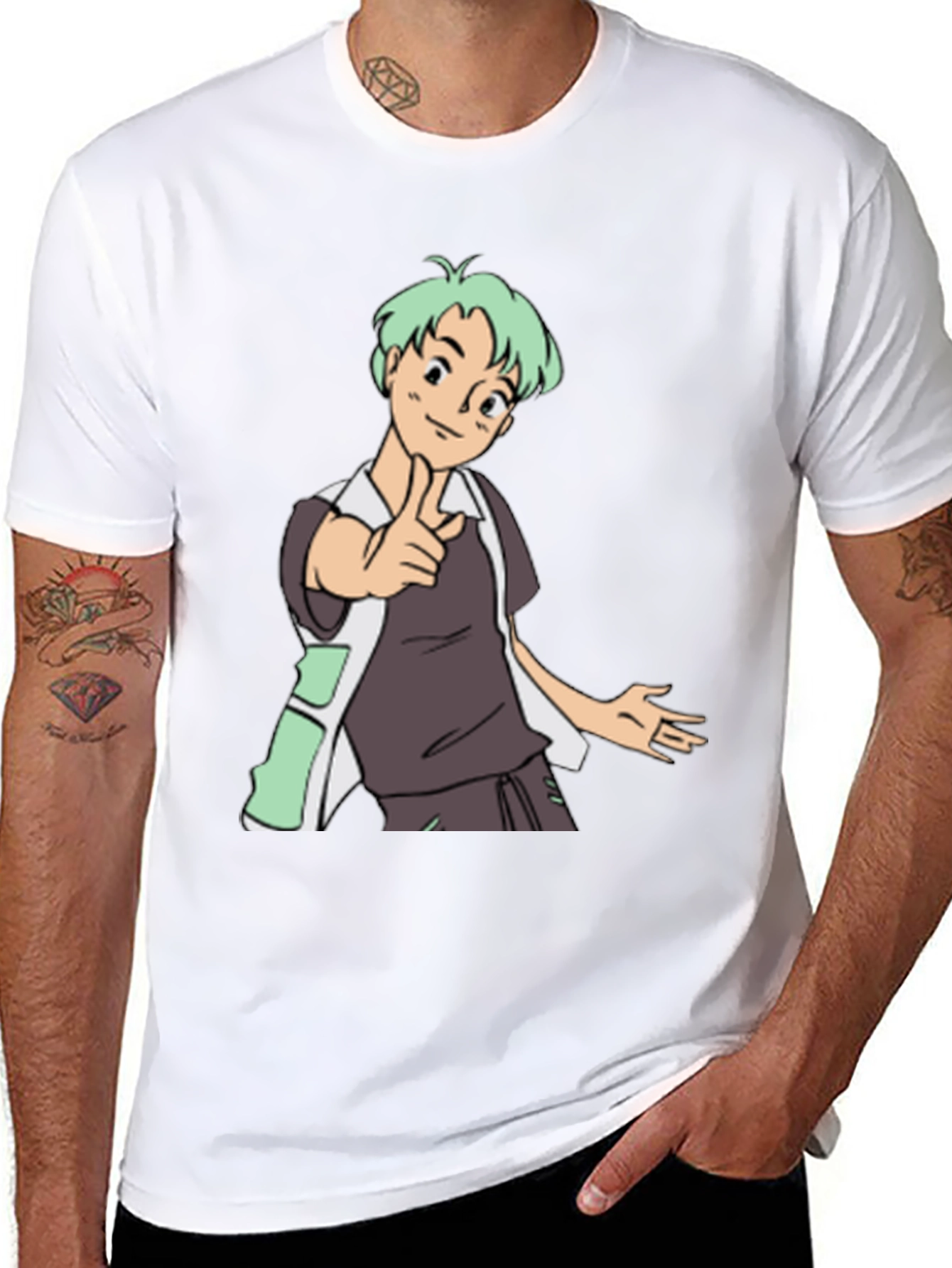 Anime Character Graphic Tee - Black Unisex T-Shirt