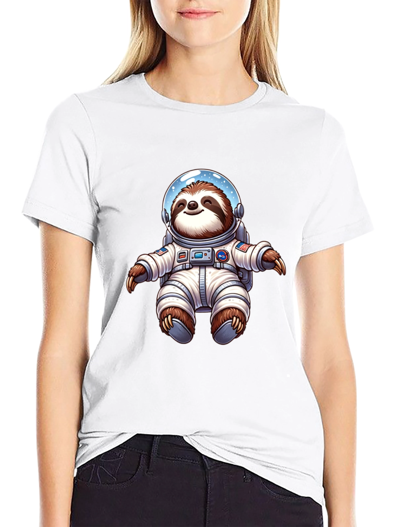 Astronaut Sloth Graphic Tee - Space Adventure