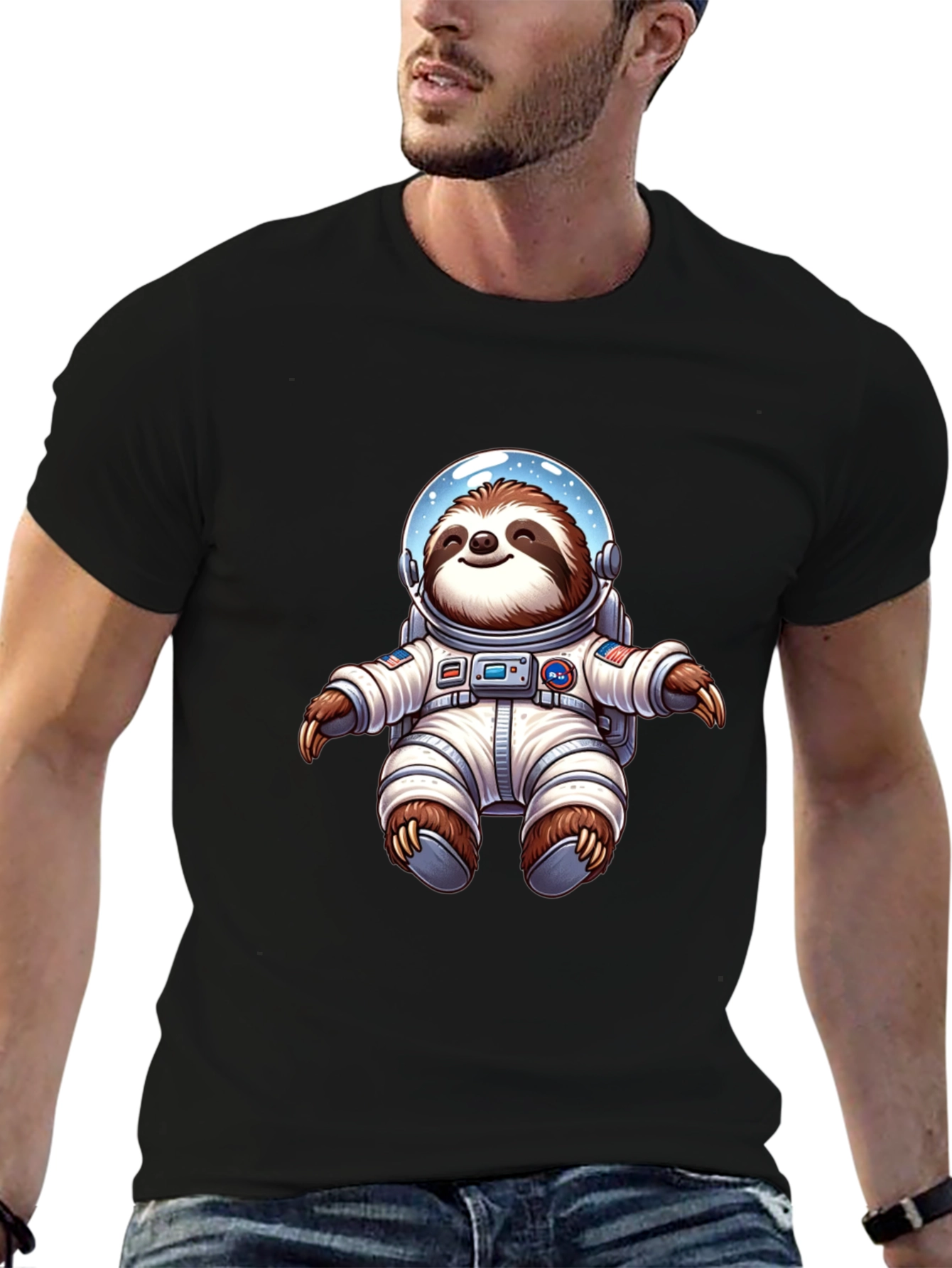 Astronaut Sloth Graphic Tee - Space Adventure
