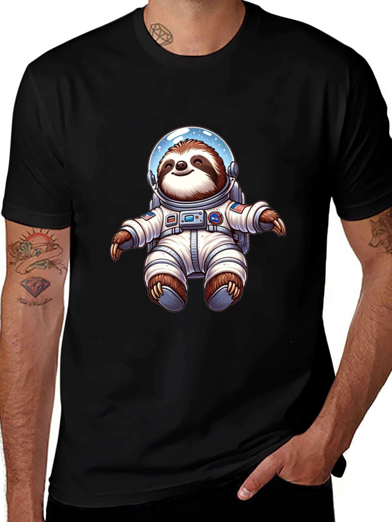 Astronaut Sloth Graphic Tee - Space Adventure