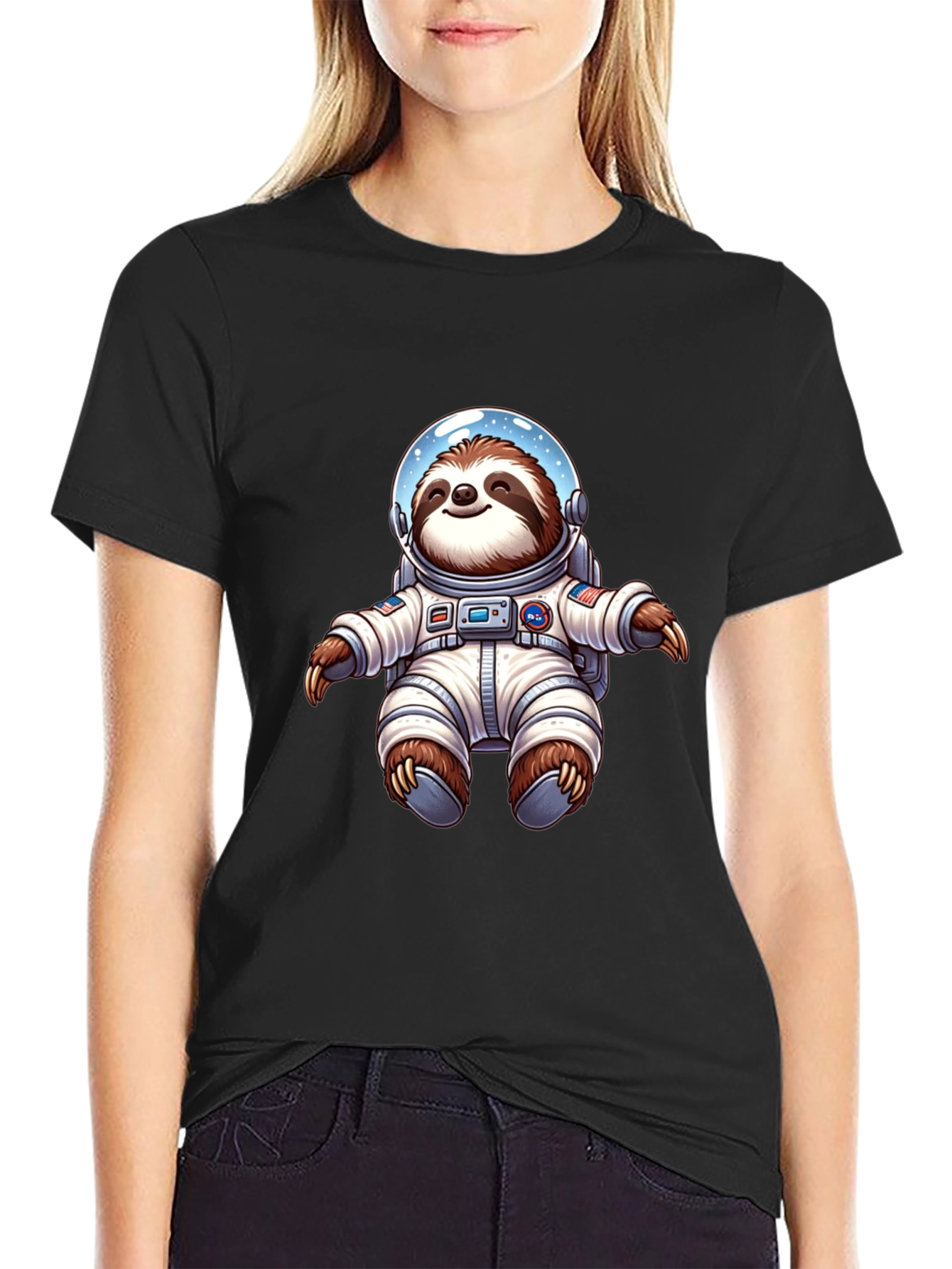 Astronaut Sloth Graphic Tee - Space Adventure