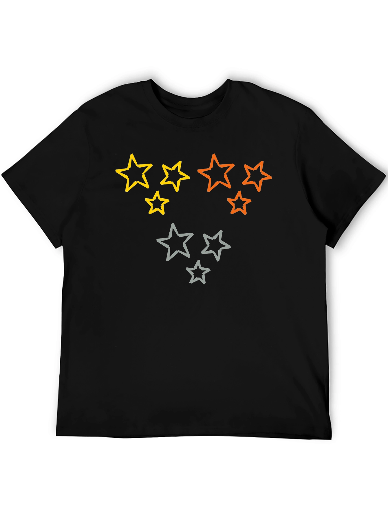 Star Pattern Black T-Shirt