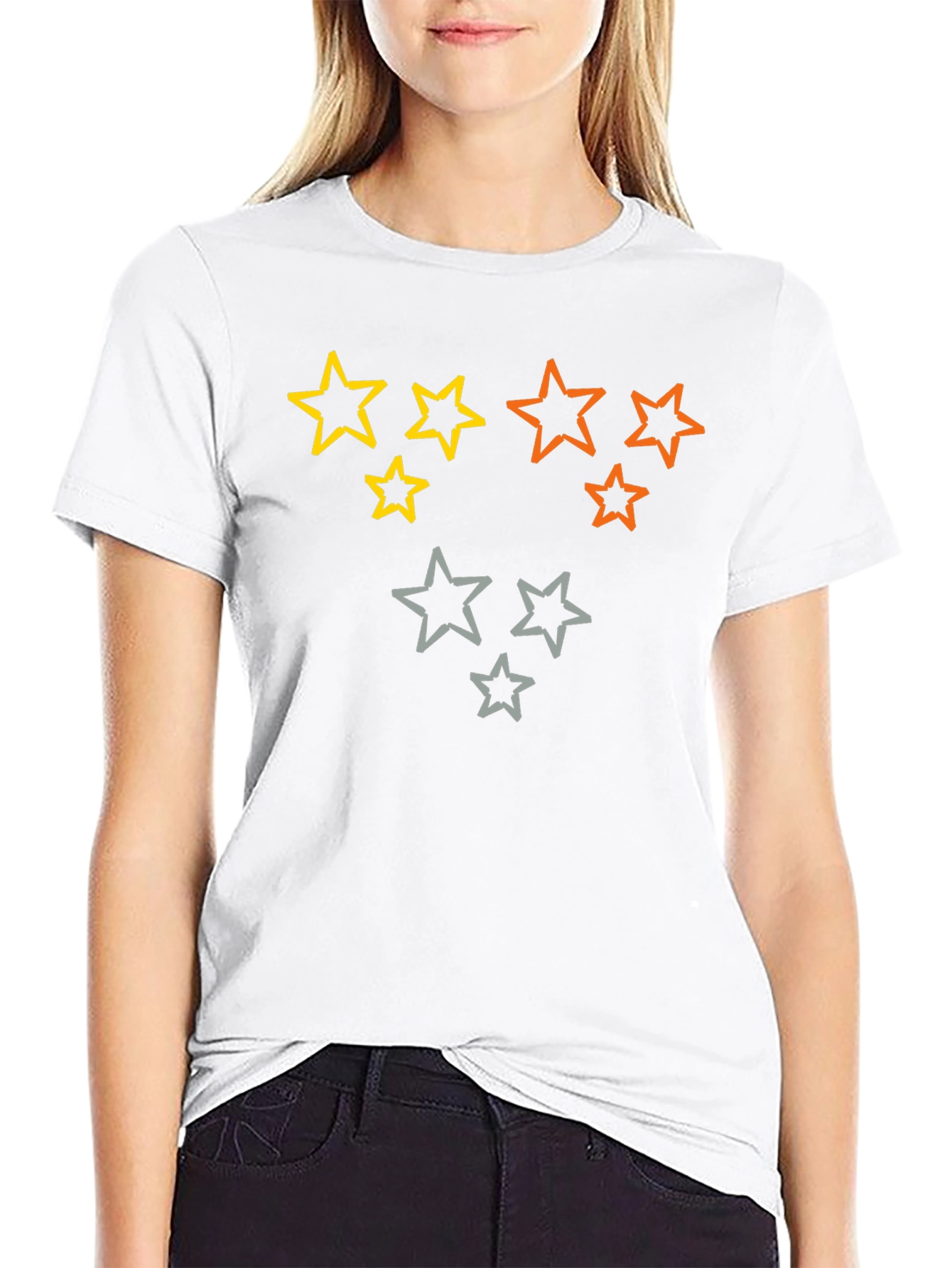 Star Pattern Black T-Shirt