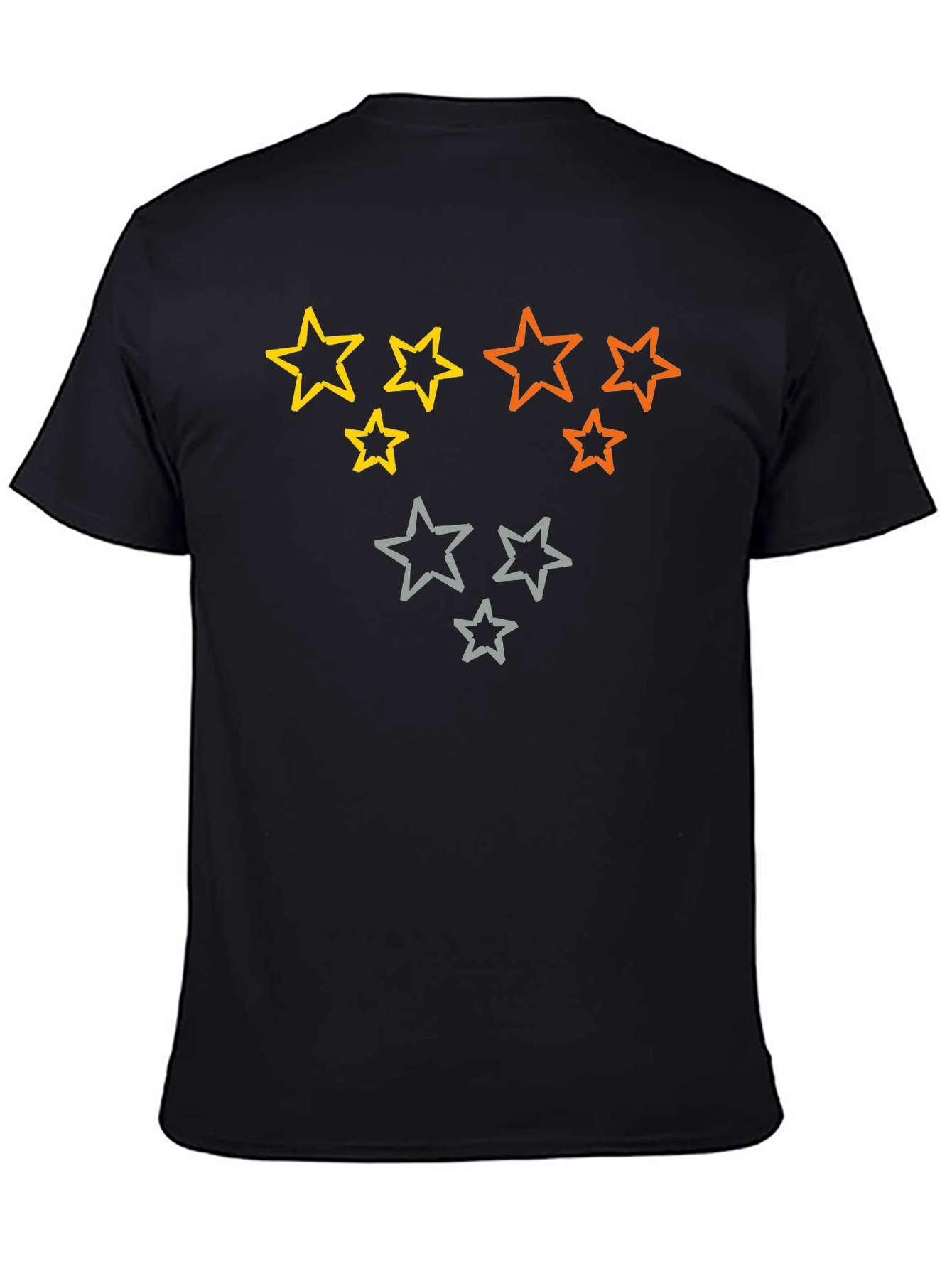 Star Pattern Black T-Shirt