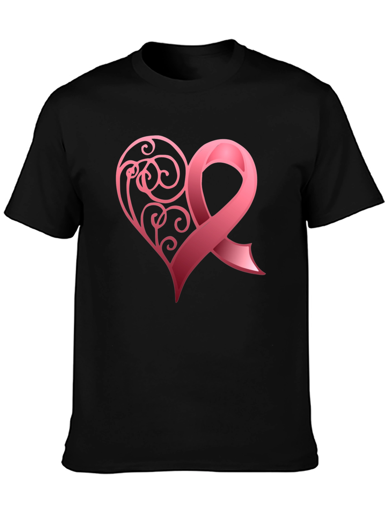Breast Cancer Awareness Heart Ribbon T-Shirt