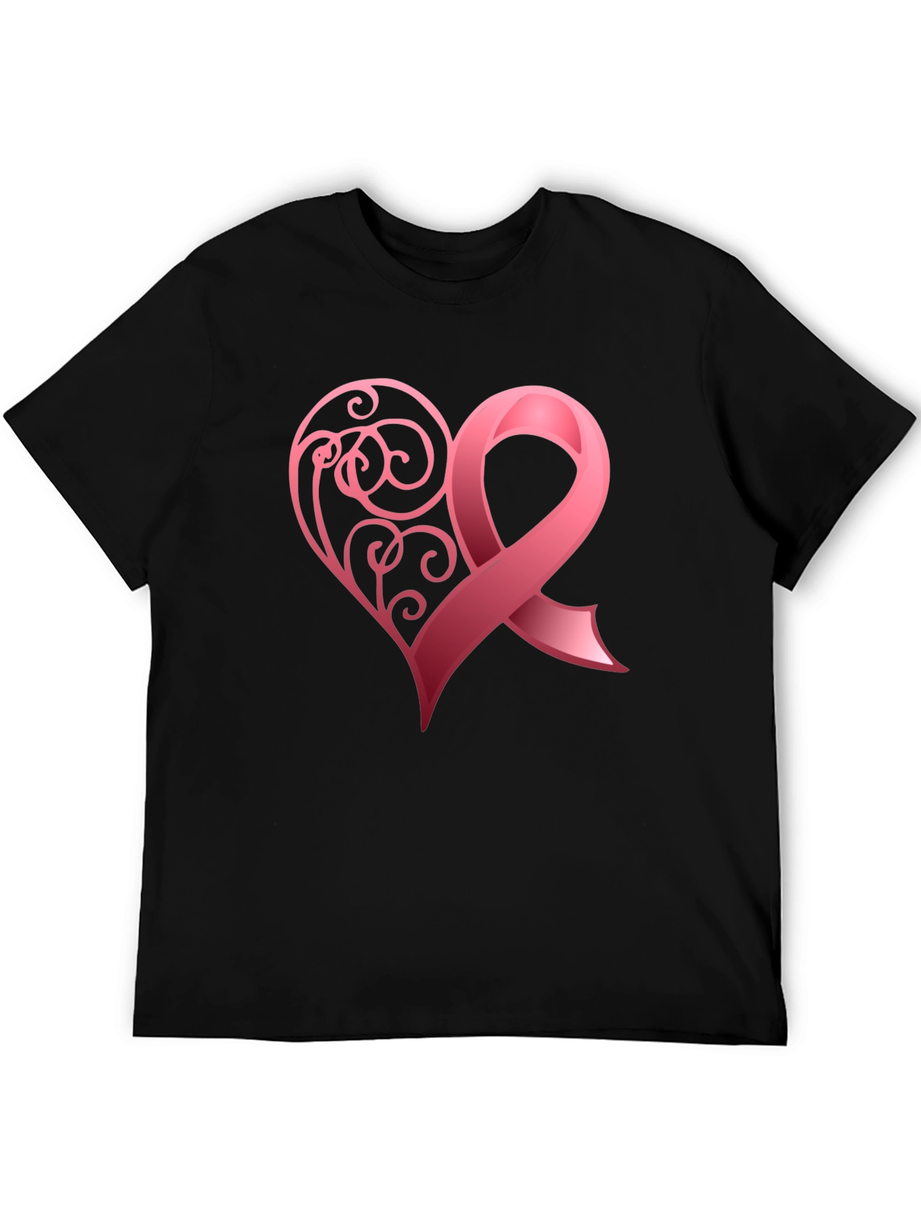 Breast Cancer Awareness Heart Ribbon T-Shirt