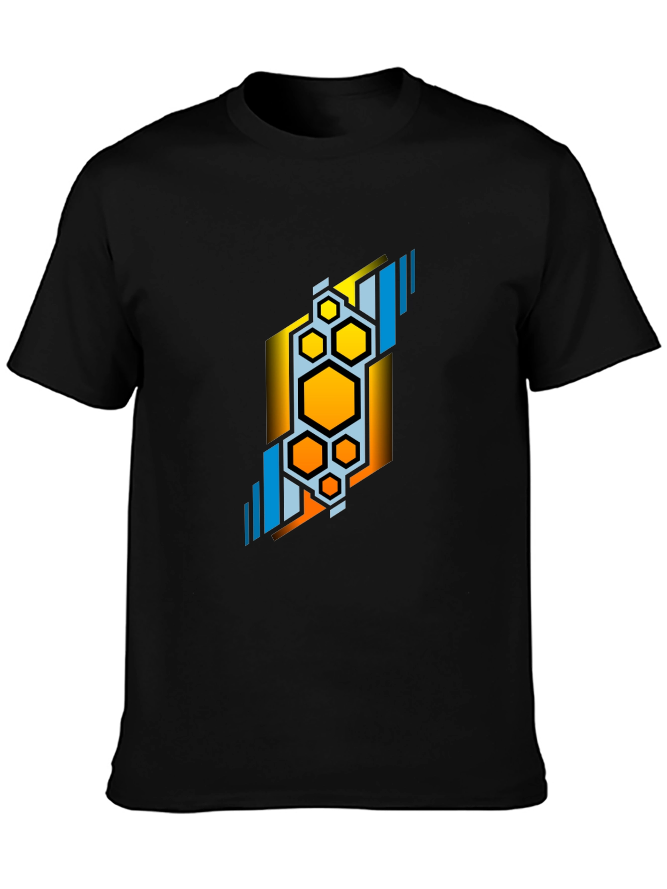 Abstract Hexagon Graphic Tee - Modern Design