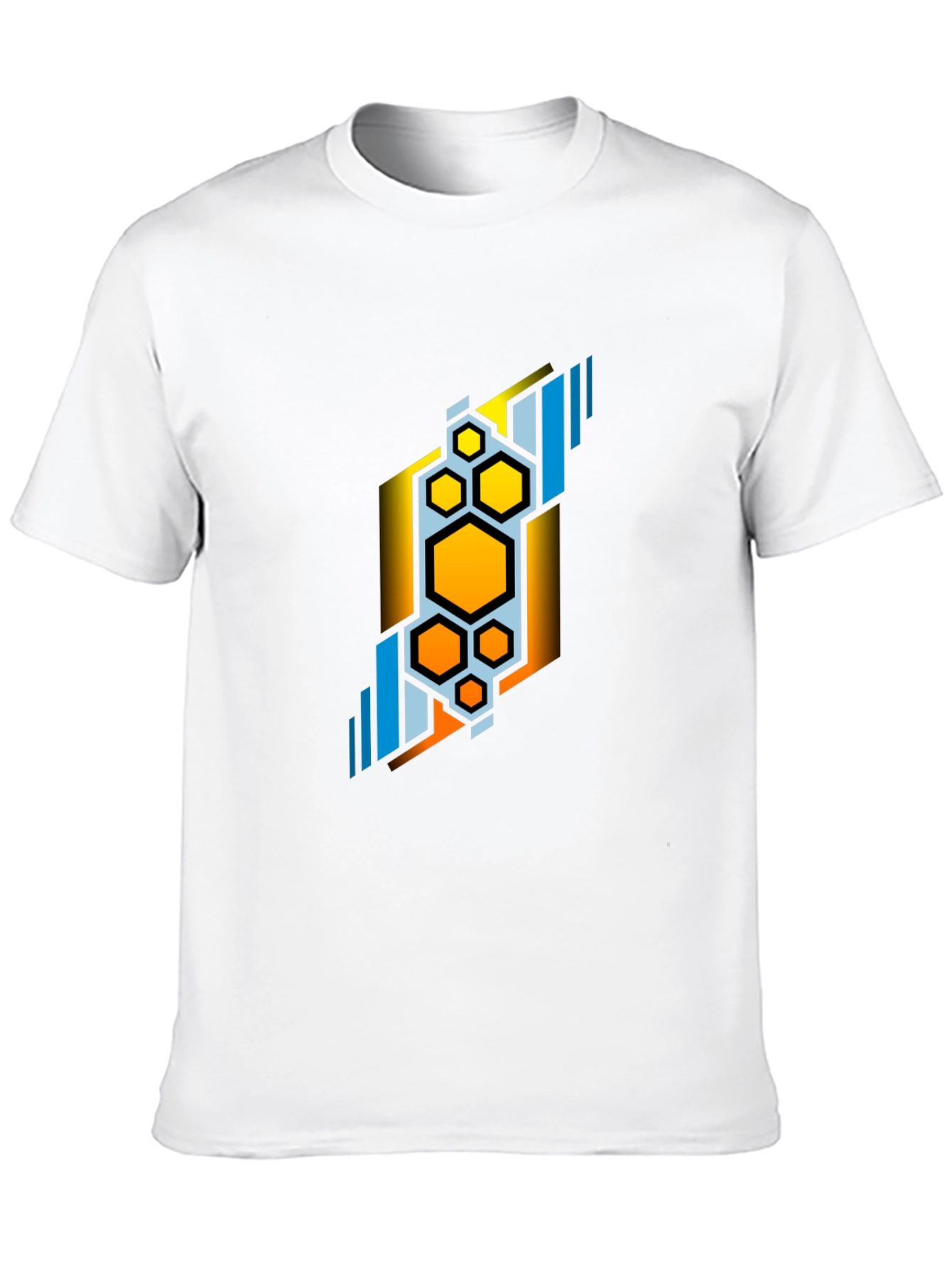 Abstract Hexagon Graphic Tee - Modern Design