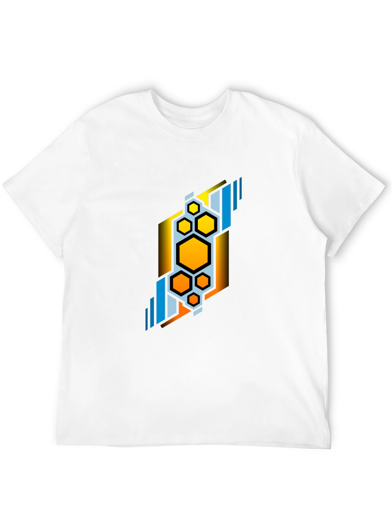 Abstract Hexagon Graphic Tee - Modern Design