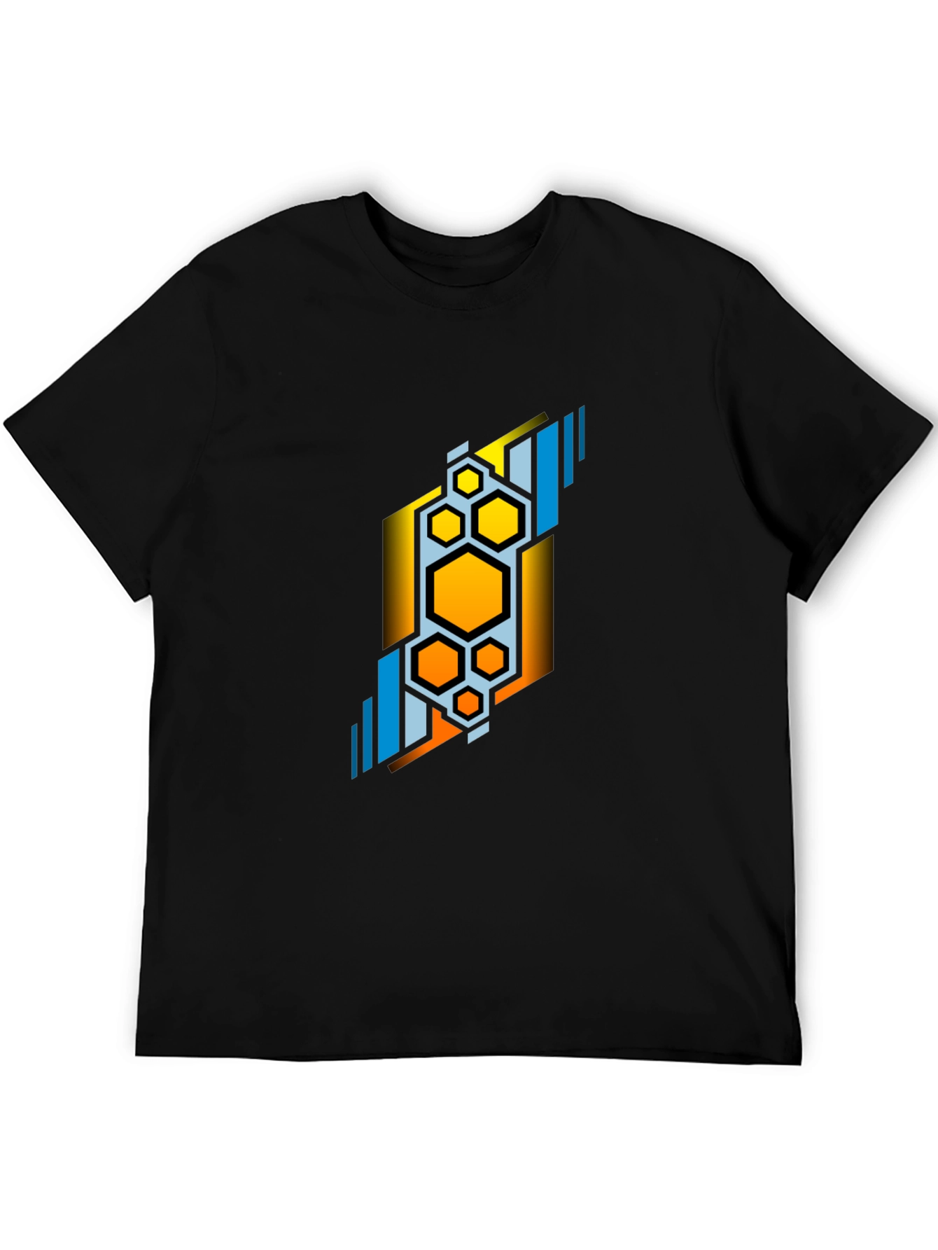 Abstract Hexagon Graphic Tee - Modern Design