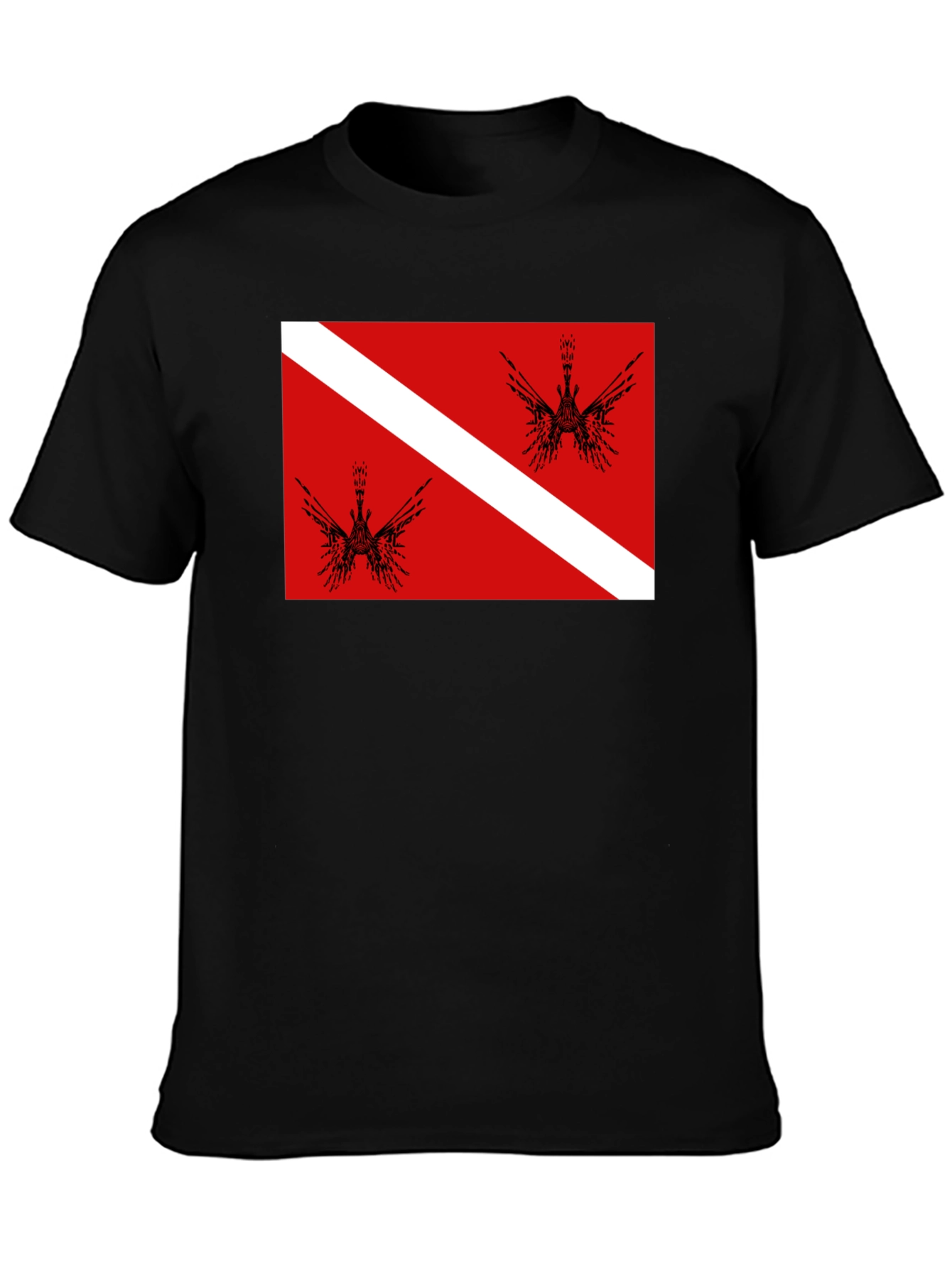 Diver Down Flag Graphic Tee - Black T-Shirt