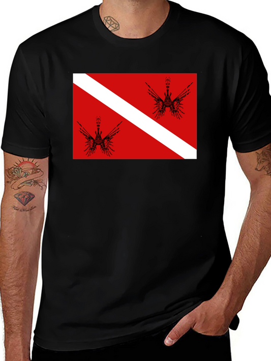 Diver Down Flag Graphic Tee - Black T-Shirt