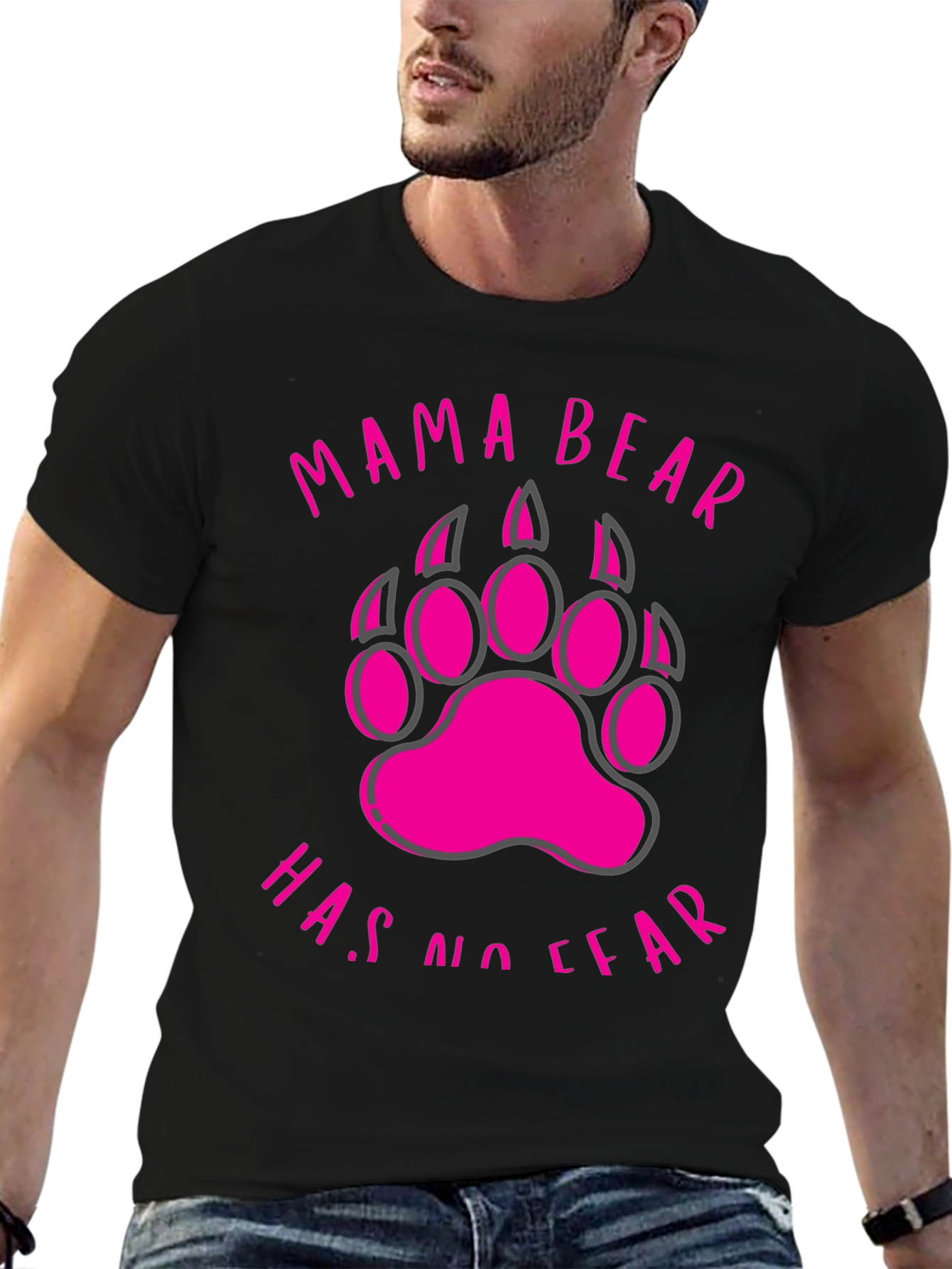 Mama Bear T-Shirt - No Fear Bear Paw Design