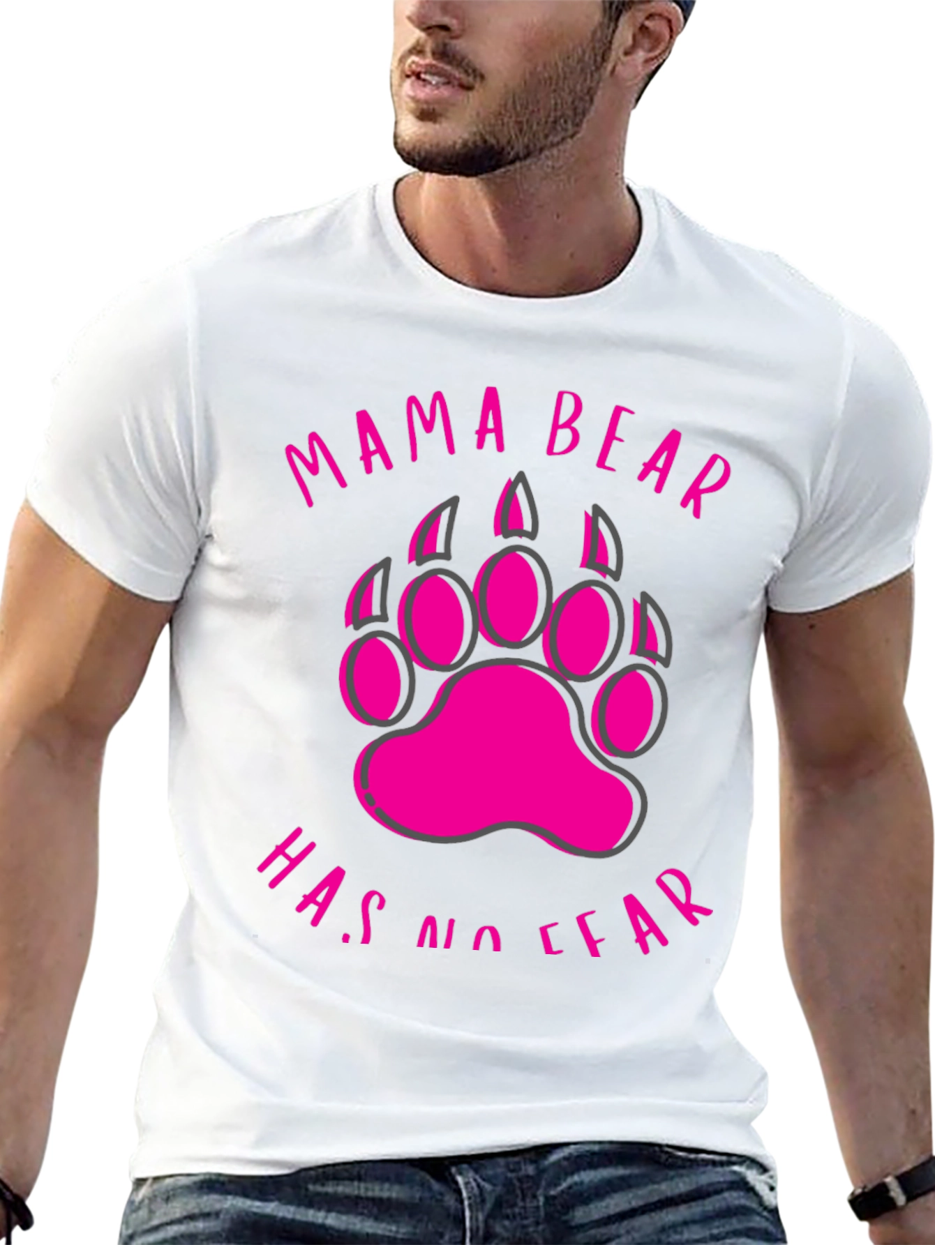 Mama Bear T-Shirt - No Fear Bear Paw Design