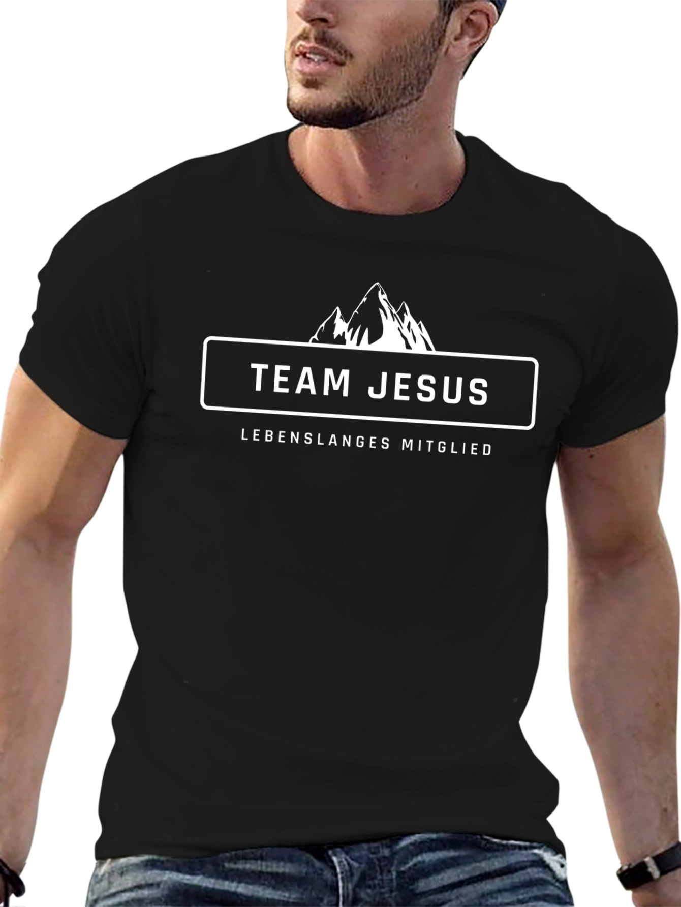 Team Jesus T-Shirt - Lifetime Member - Black Cotton