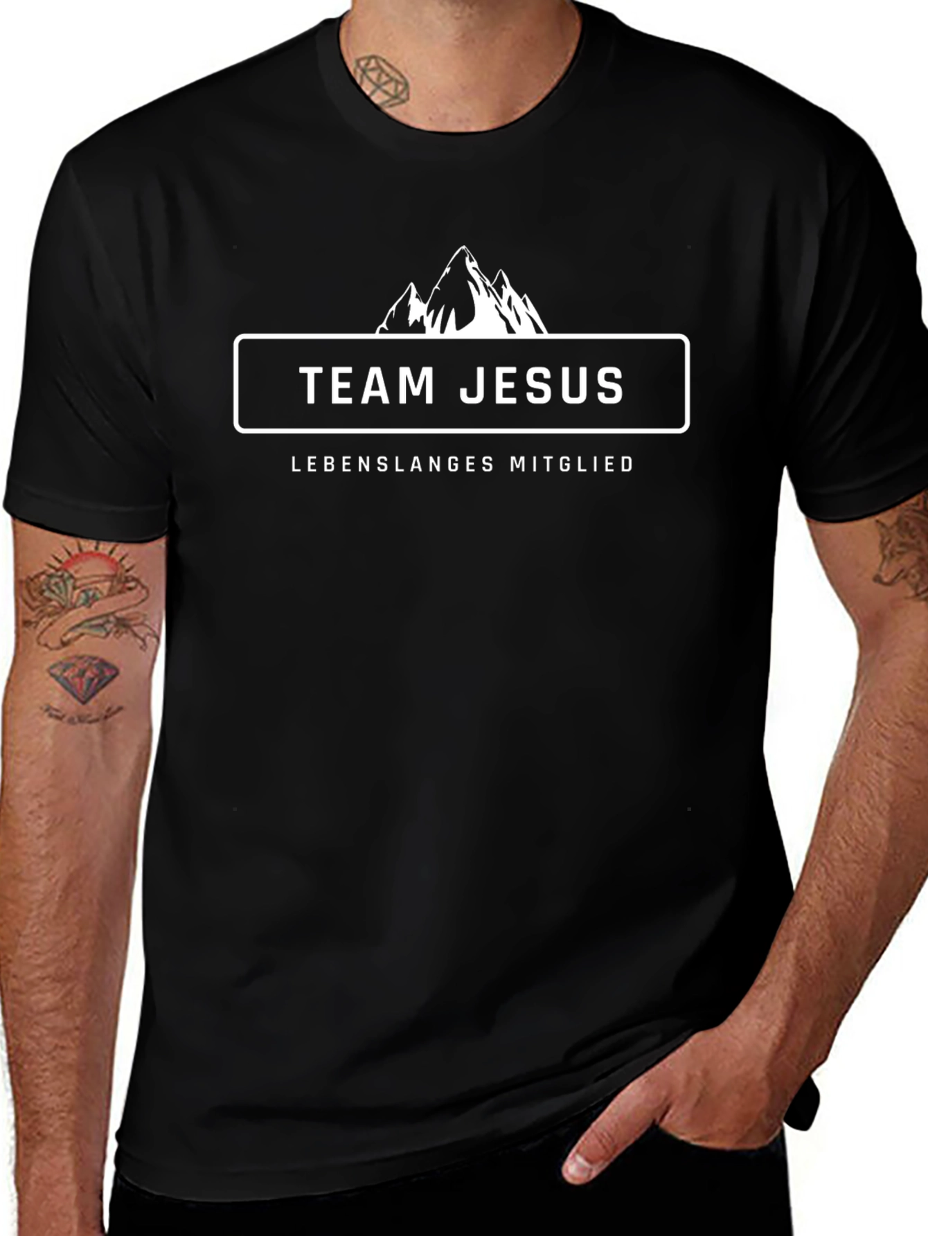 Team Jesus T-Shirt - Lifetime Member - Black Cotton