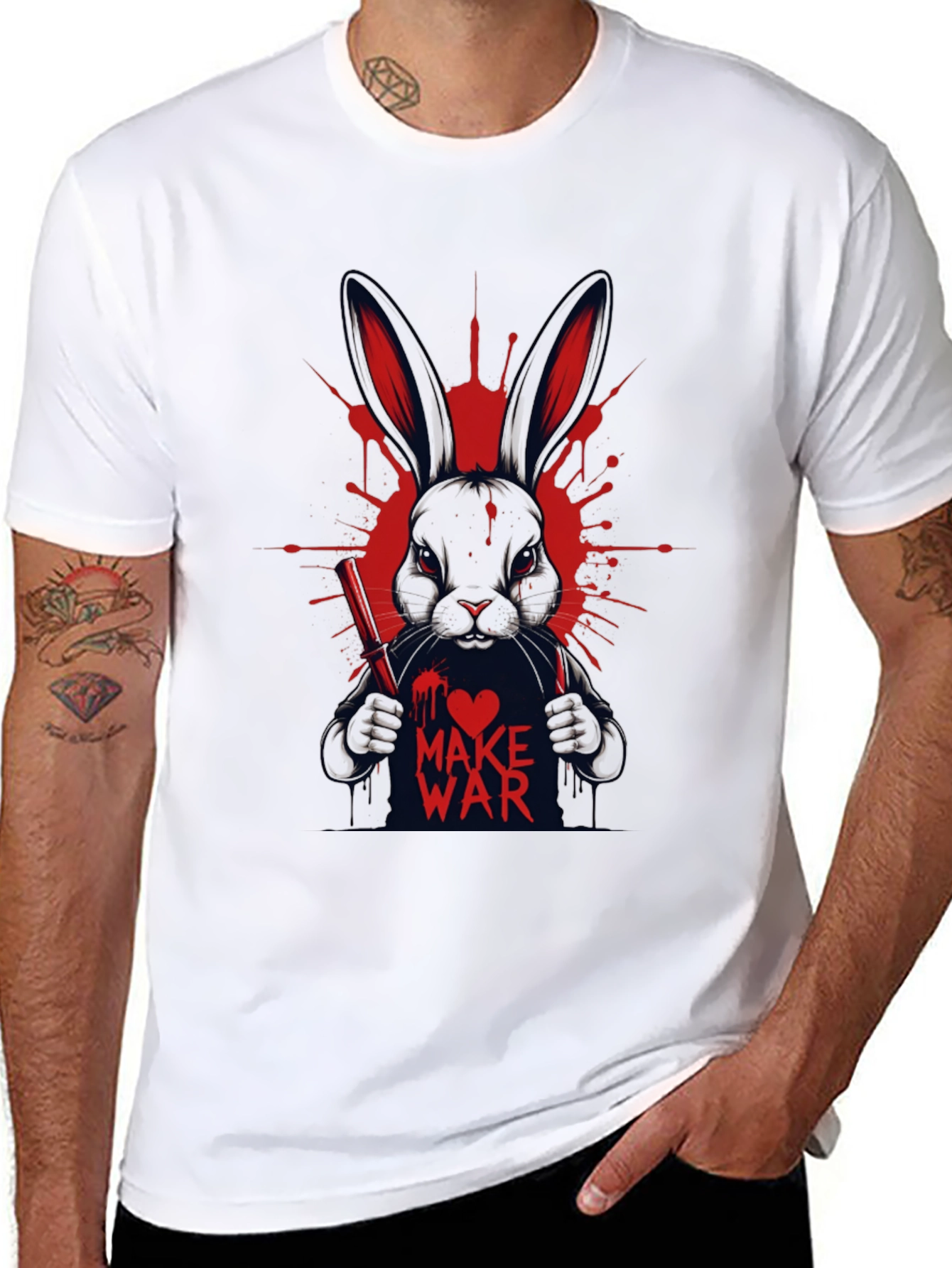 Make War Rabbit Tee - Mens Graphic Print