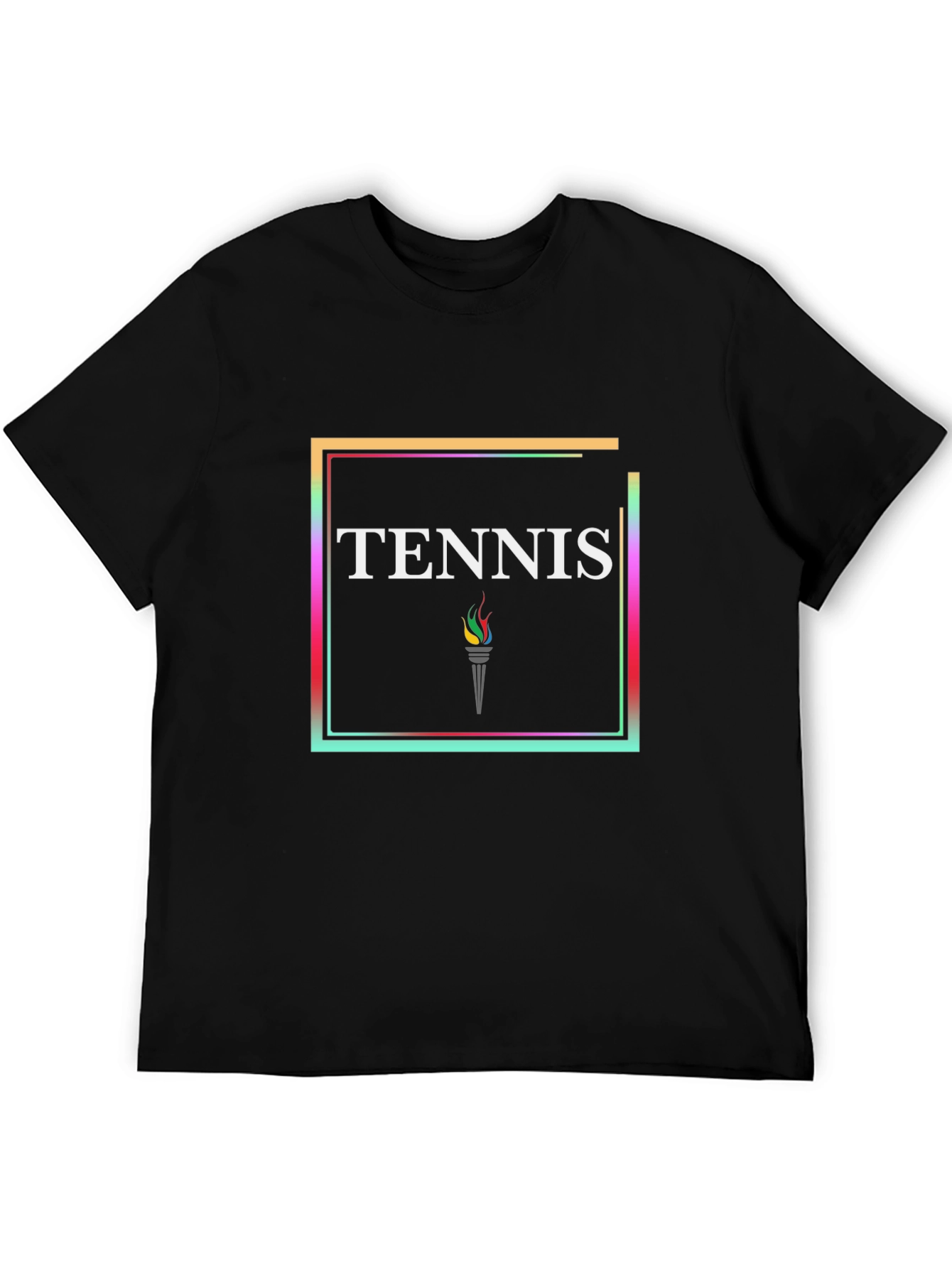 Tennis Torch Graphic Black T-Shirt