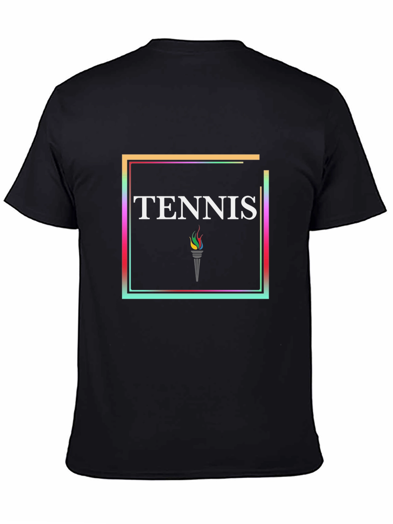 Tennis Torch Graphic Black T-Shirt