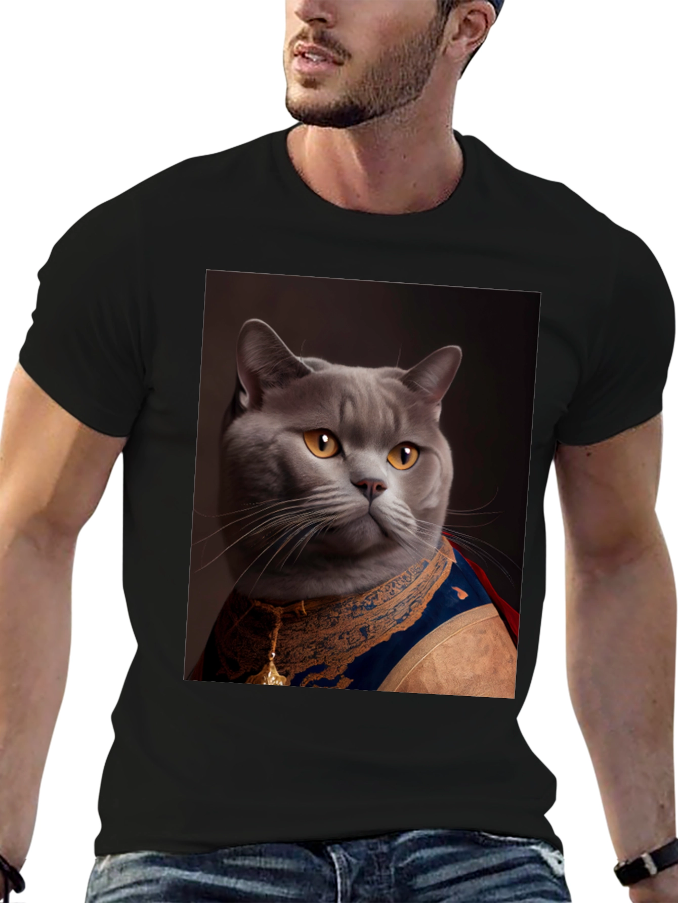 Cat King Portrait T-Shirt