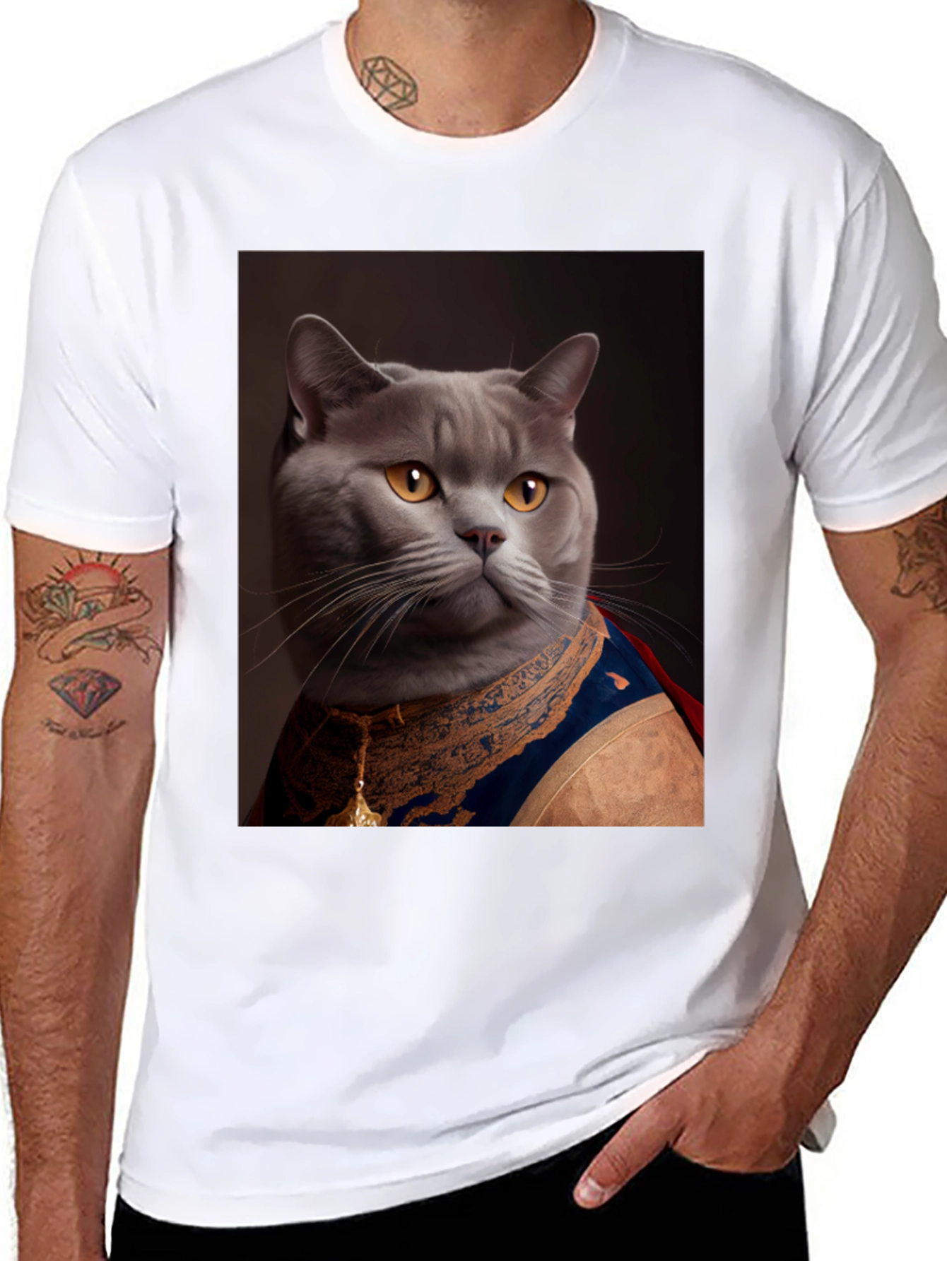 Cat King Portrait T-Shirt